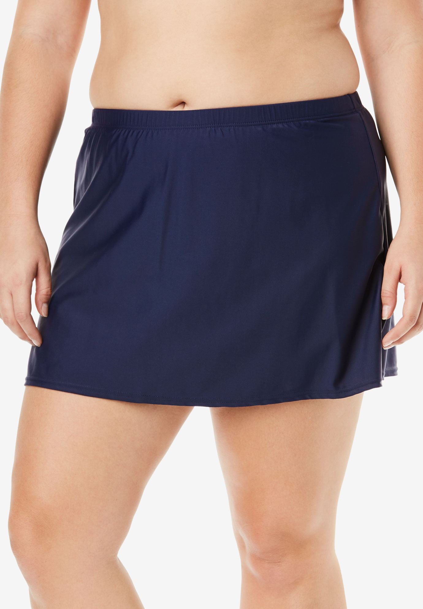 SideSlit Swim Skirt with Builtin Brief Plus Size Swim Bottoms