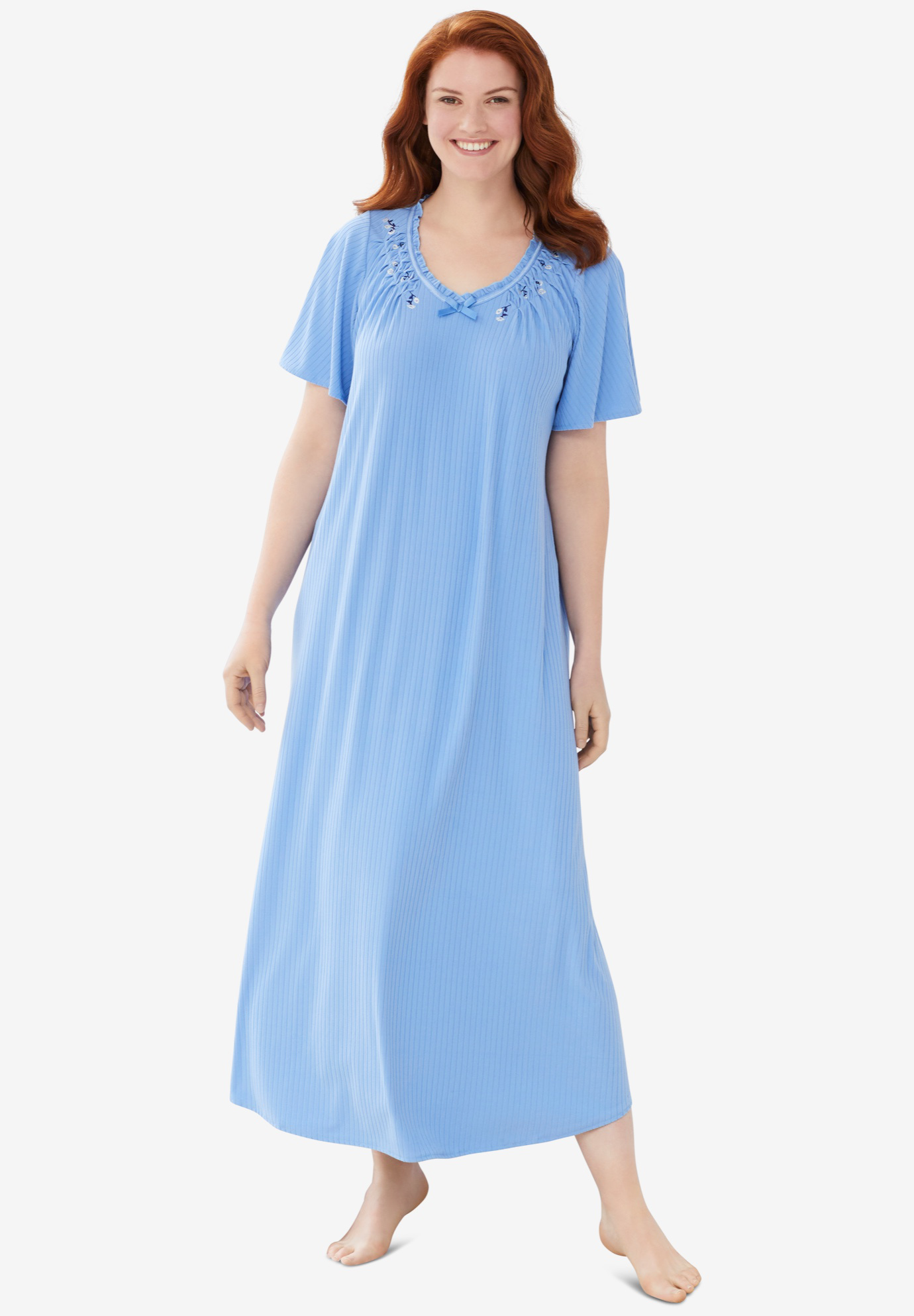 Rib Knit Long Nightgown | Woman Within