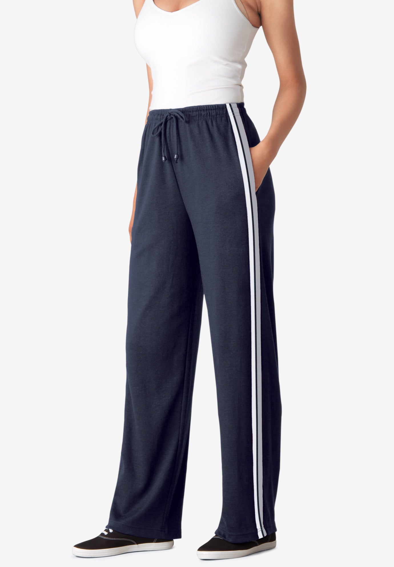 womens side stripe pants