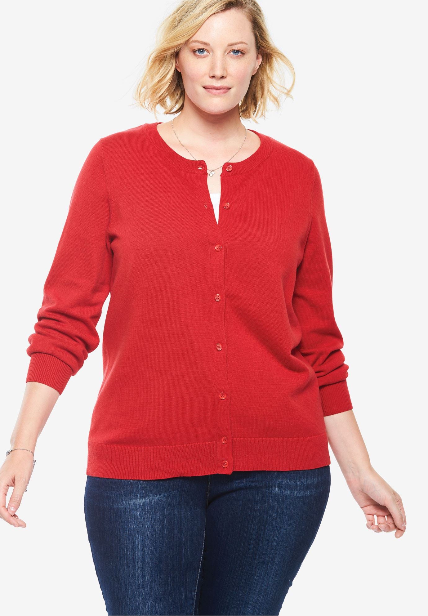 Perfect ElbowLength Sleeve Cardigan Plus Size Cardigans Woman Within