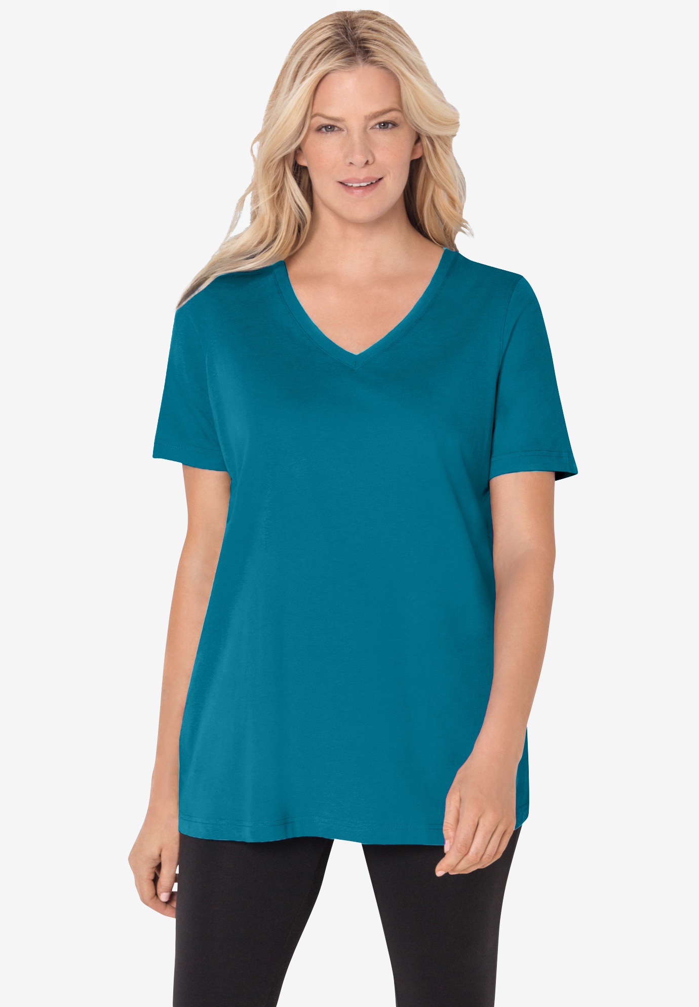 Perfect V-Neck Tee| Plus Size T-Shirts | Woman Within