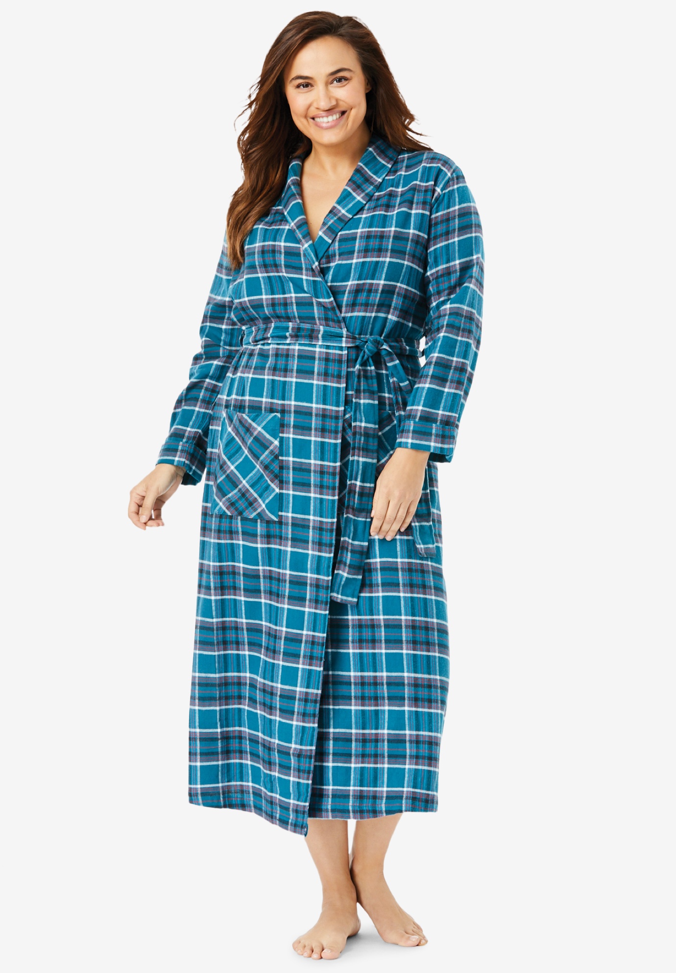Long Flannel Robe | Woman Within