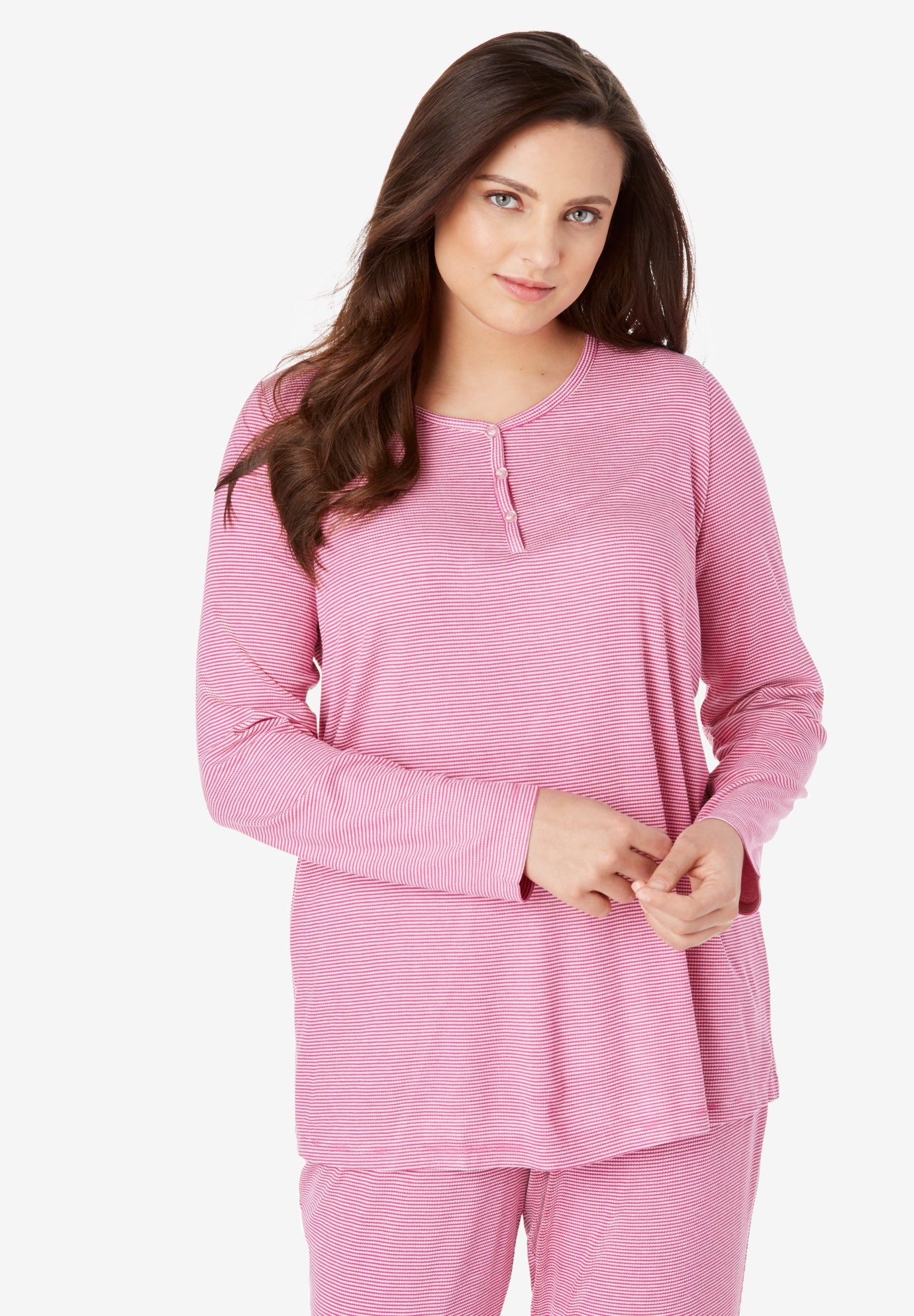 long sleeve henley sleep shirt