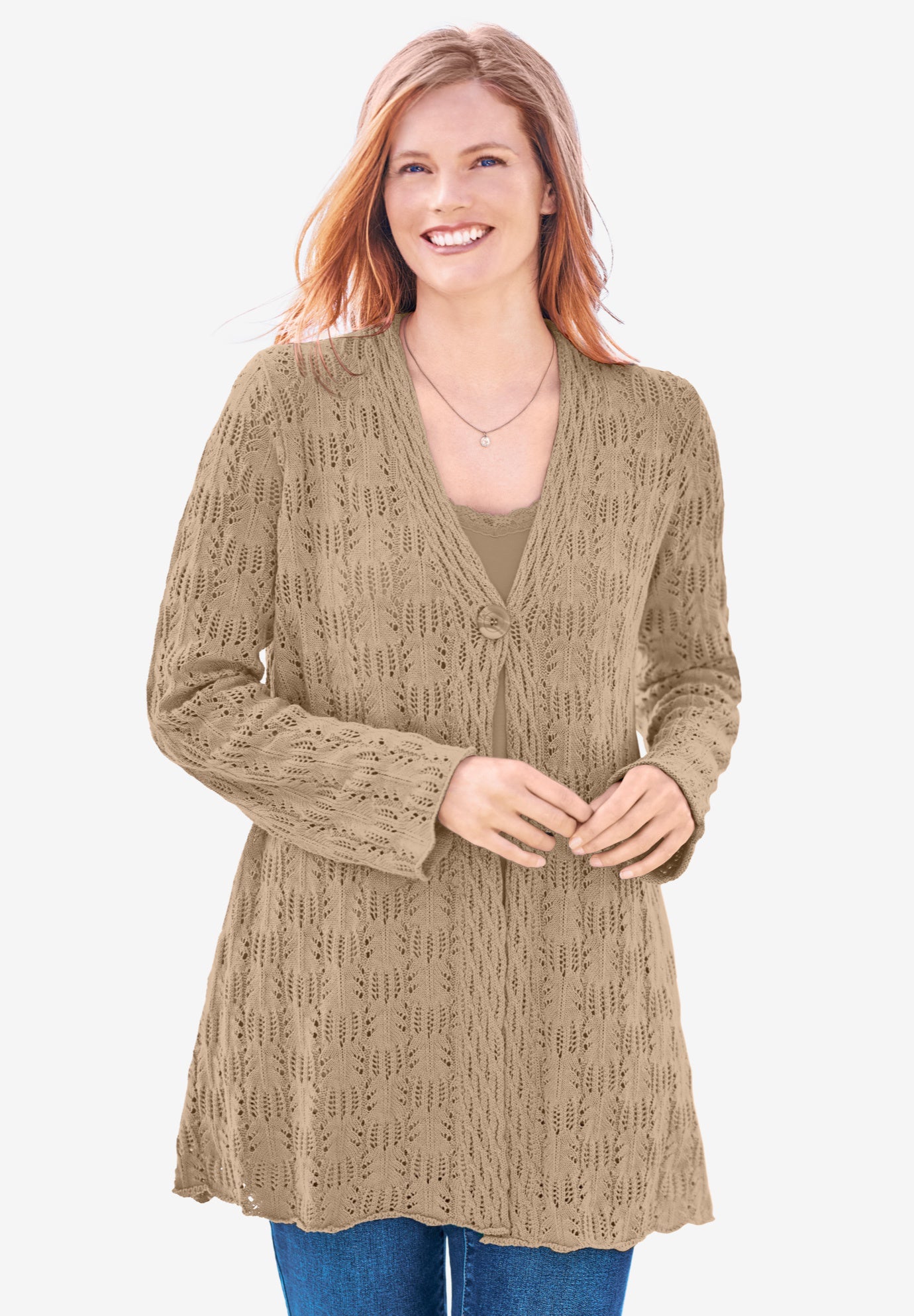 pointelle cardigan