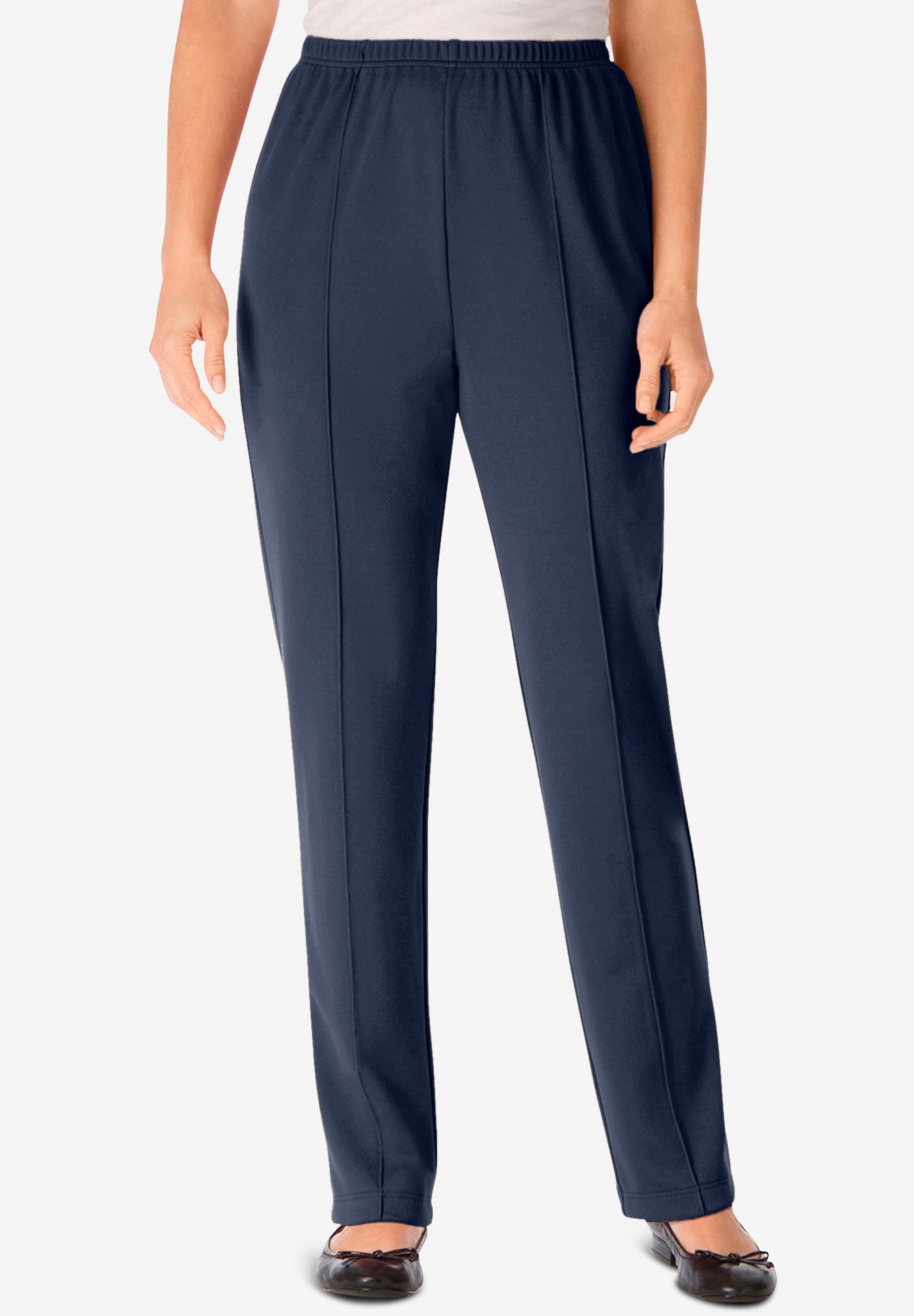 Elastic-Waist Soft Knit Pant | Woman Within