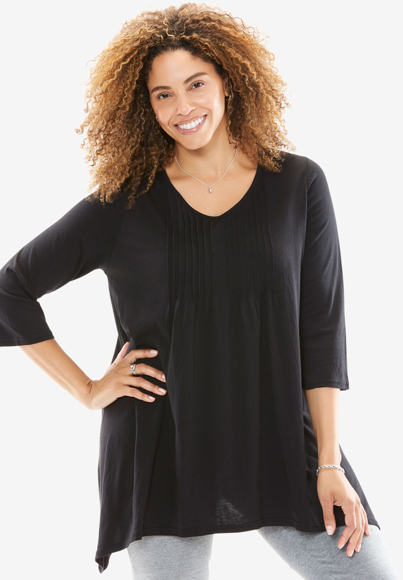Pintuck tunic | Plus Size Tops | Woman Within