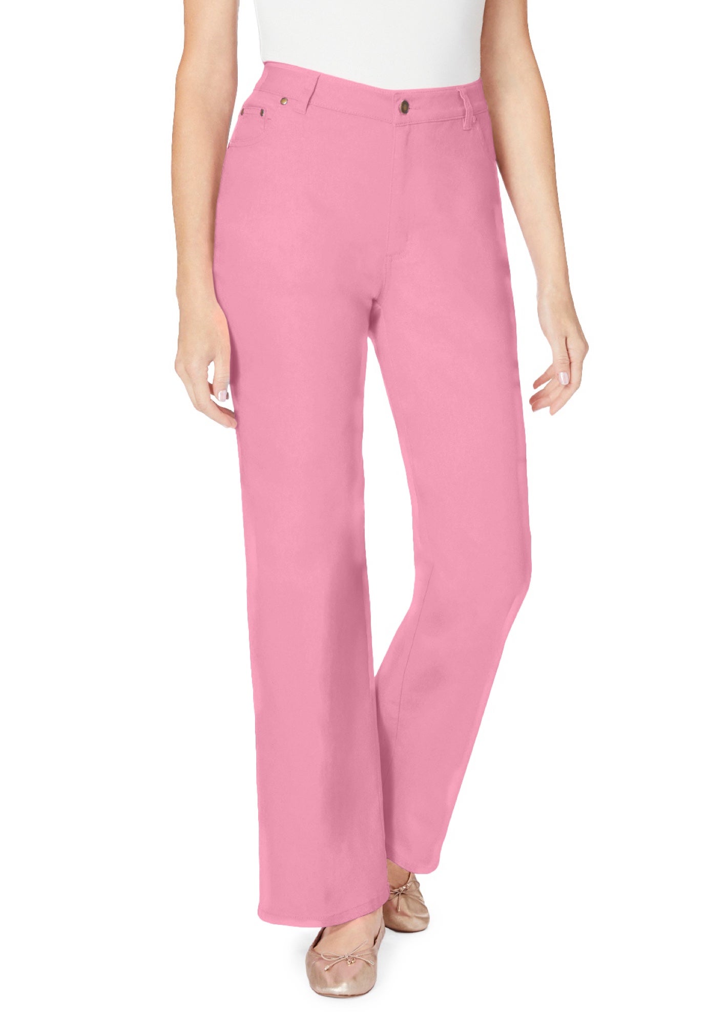 Woman Within Plus Size Stretch Denim Wide-Leg Five-Pocket Jeans - Picture 20 of 65