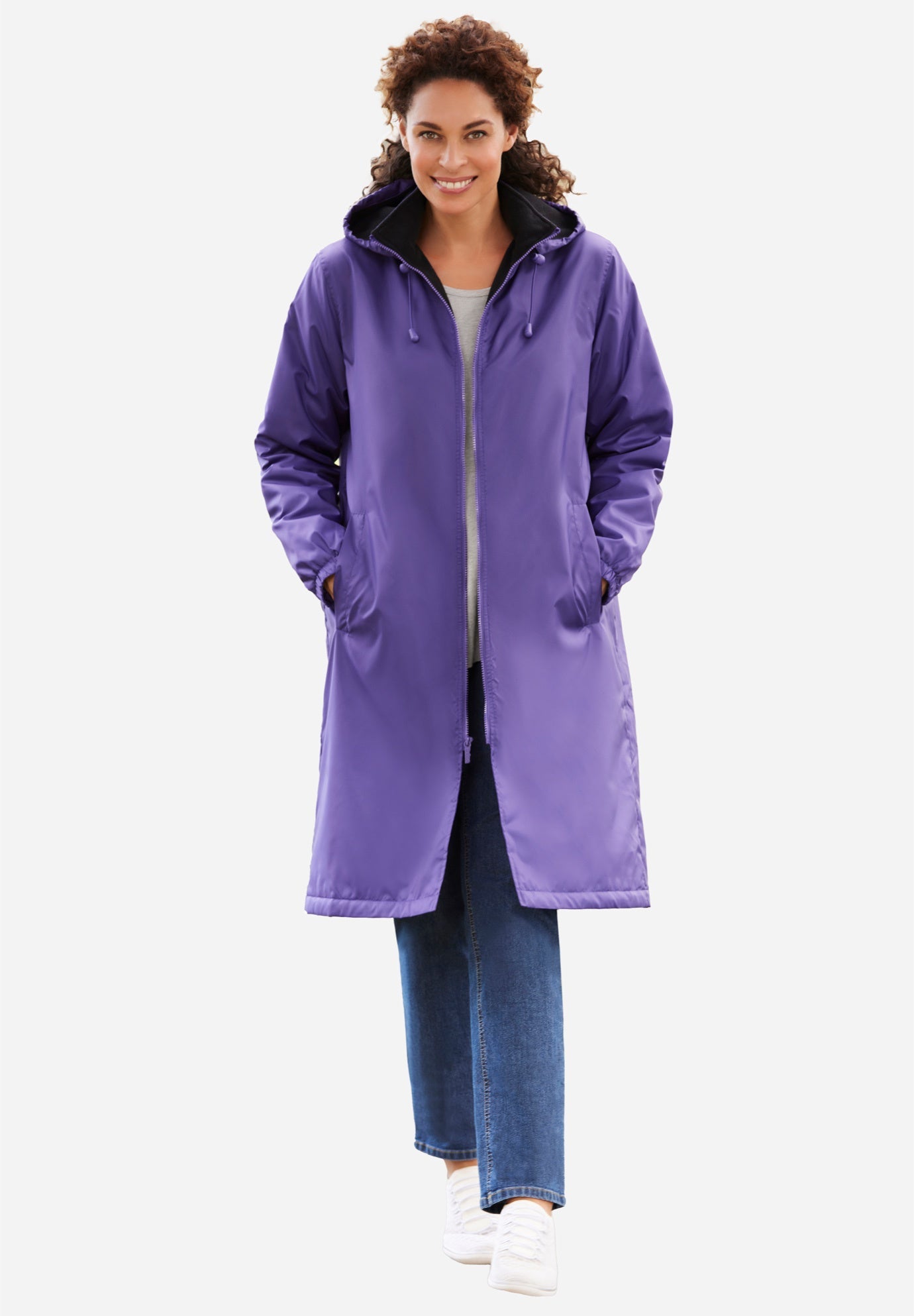 mid length raincoat