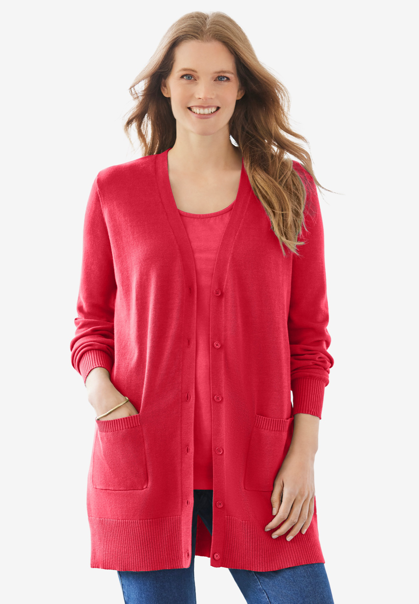 The Cotton Perfect Boyfriend Cardigan | Woman Within