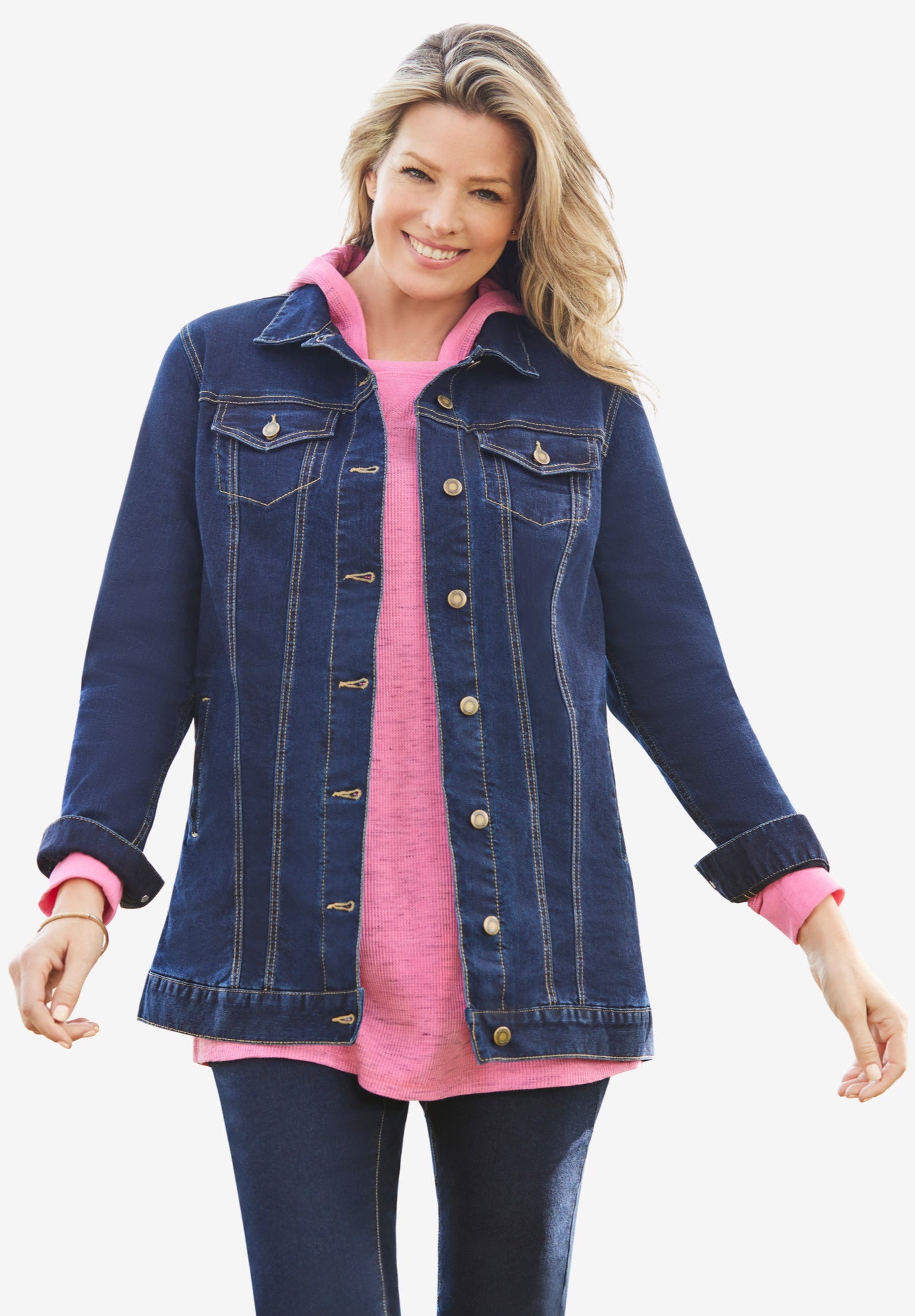 Woman within outerwear outlet