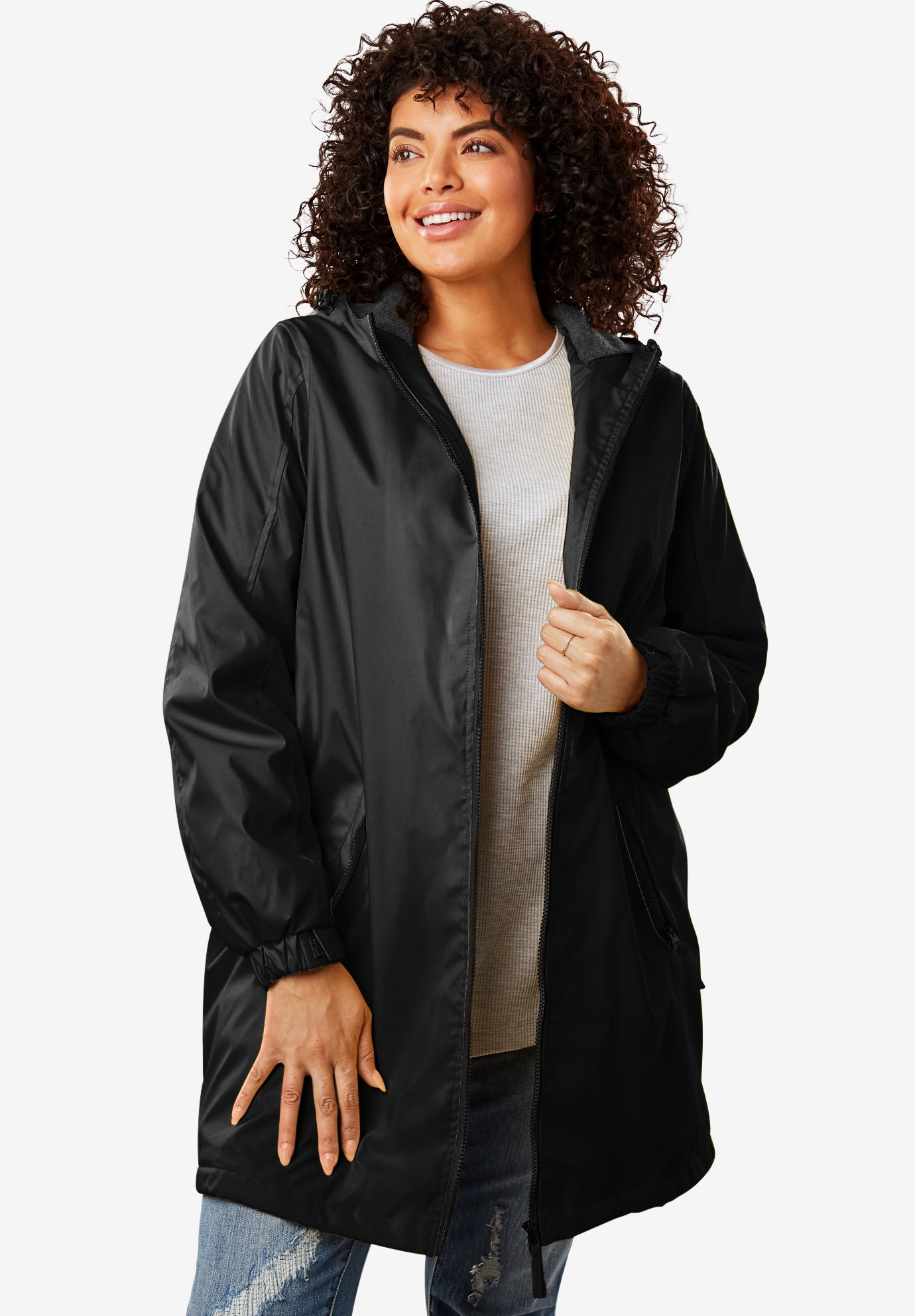 Hooded Slicker Raincoat | Plus Size Trenches & Raincoats | Woman Within