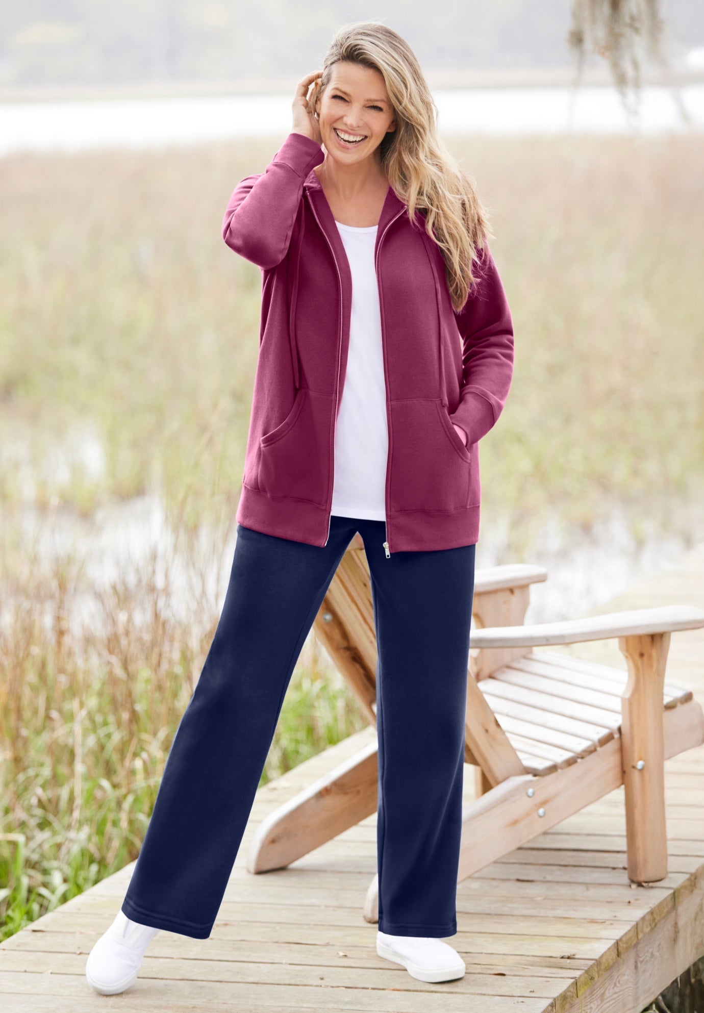 Women's Plus Size Fleece Sweatpant with Pockets | Woman Within