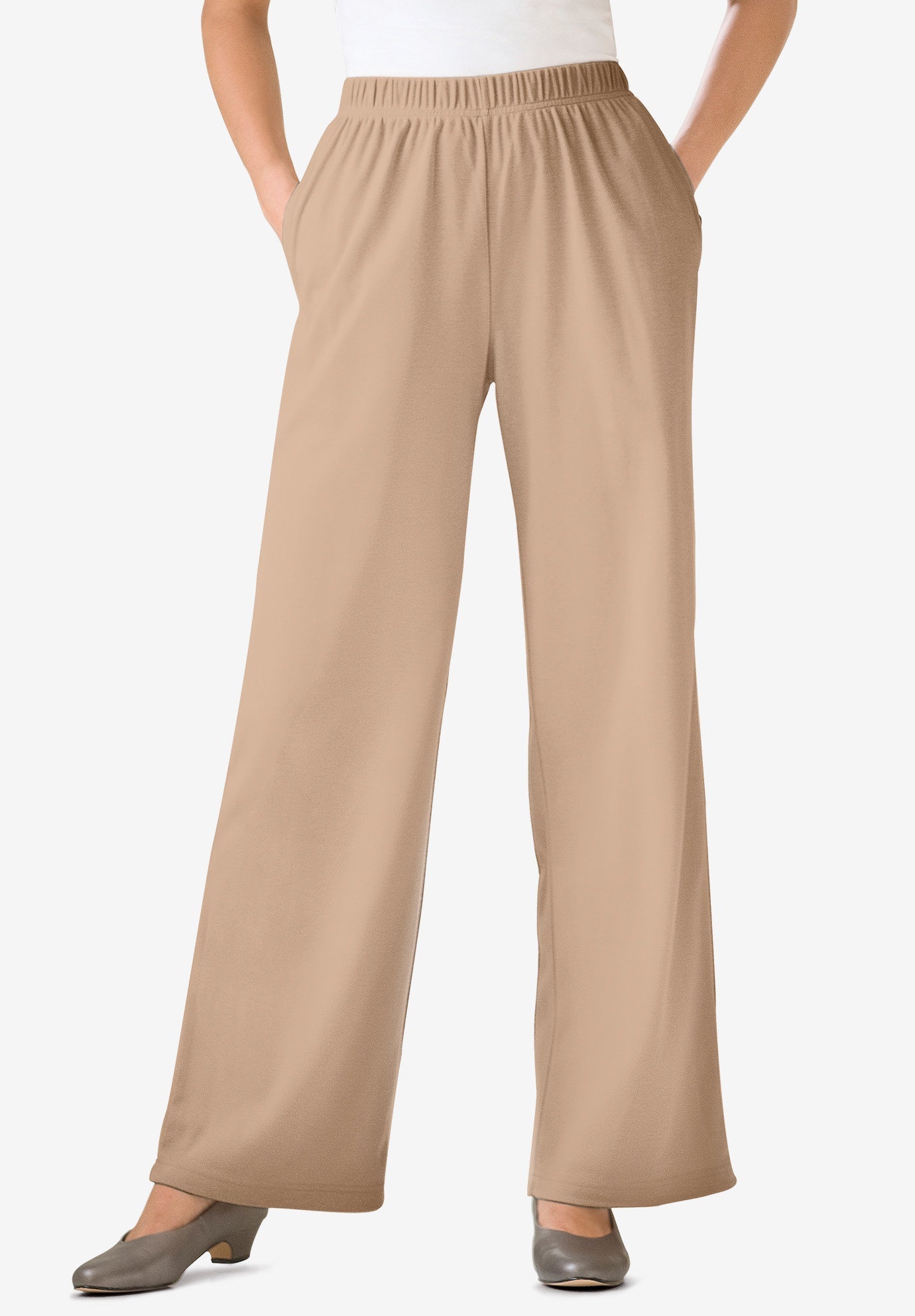 woman within wide leg pants