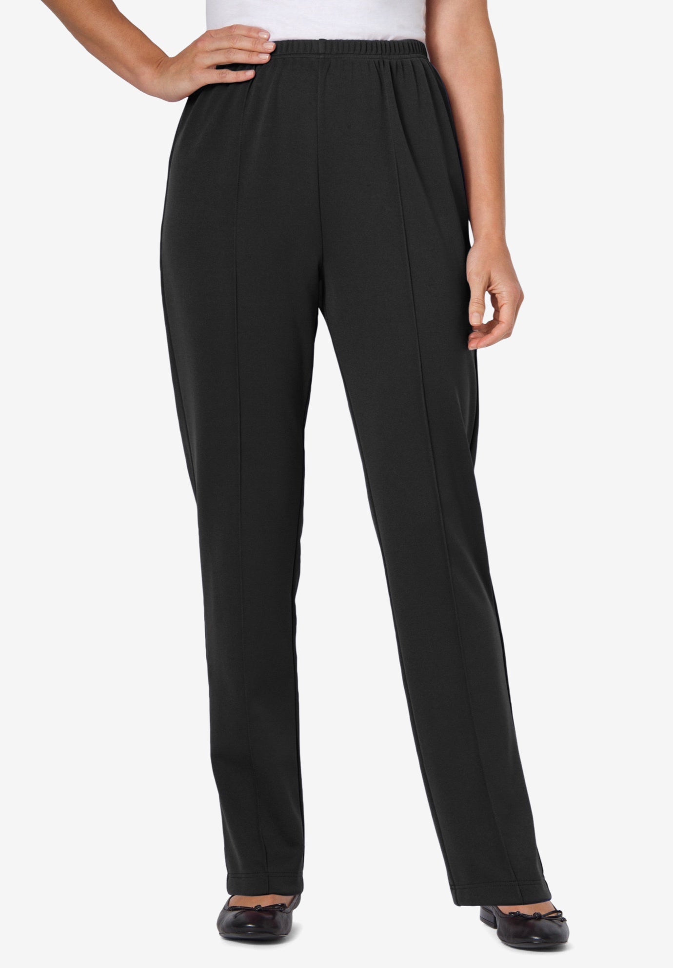 Wrinkle and StainResistant Knit Pant by Only Necessities® Plus Size