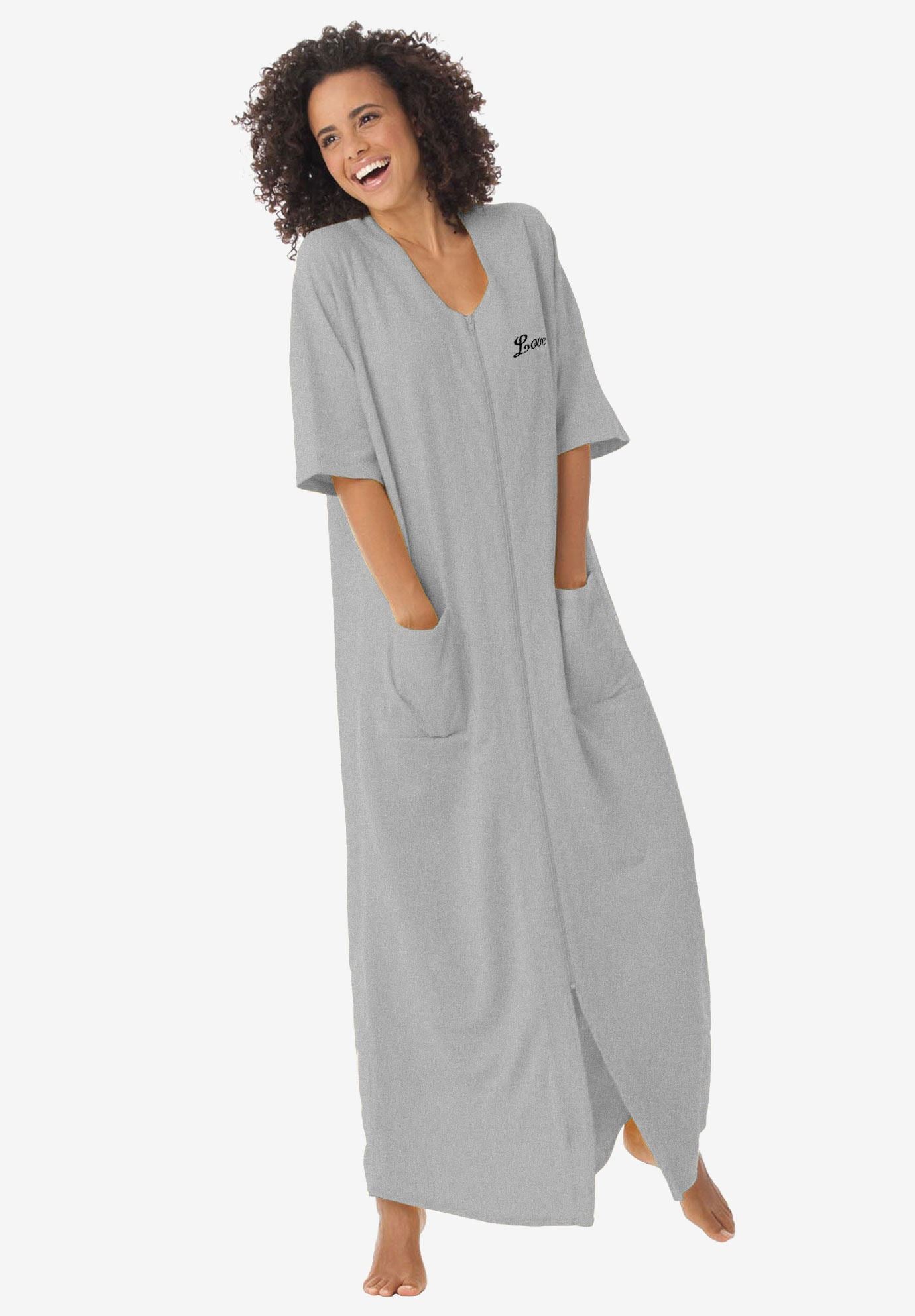personalized long french terry robe by dreams co plus size plus size robes