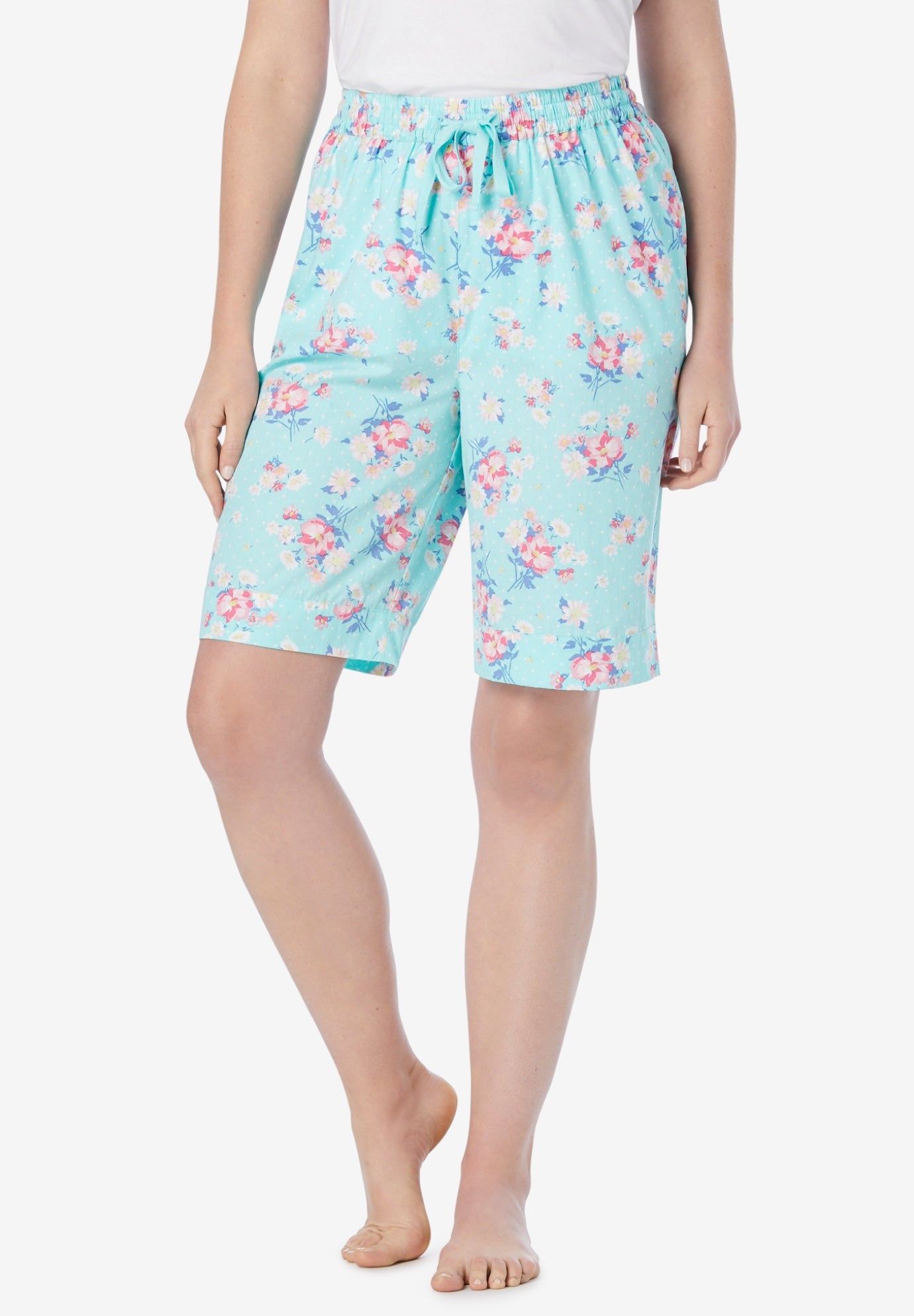Cotton poplin pajama shorts clearance