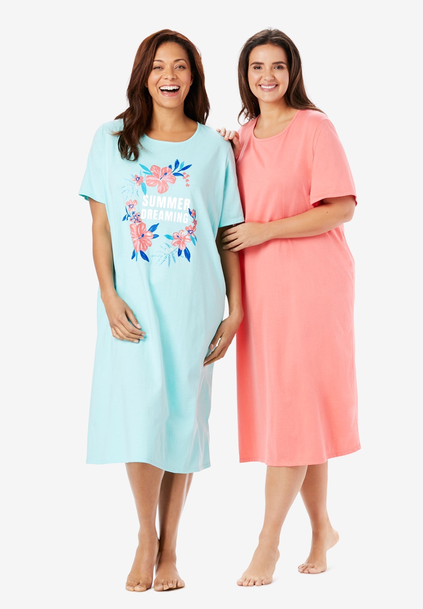 2Pack Long Sleepshirts by Dreams & Co.® Plus SizeIntimates & Sleep