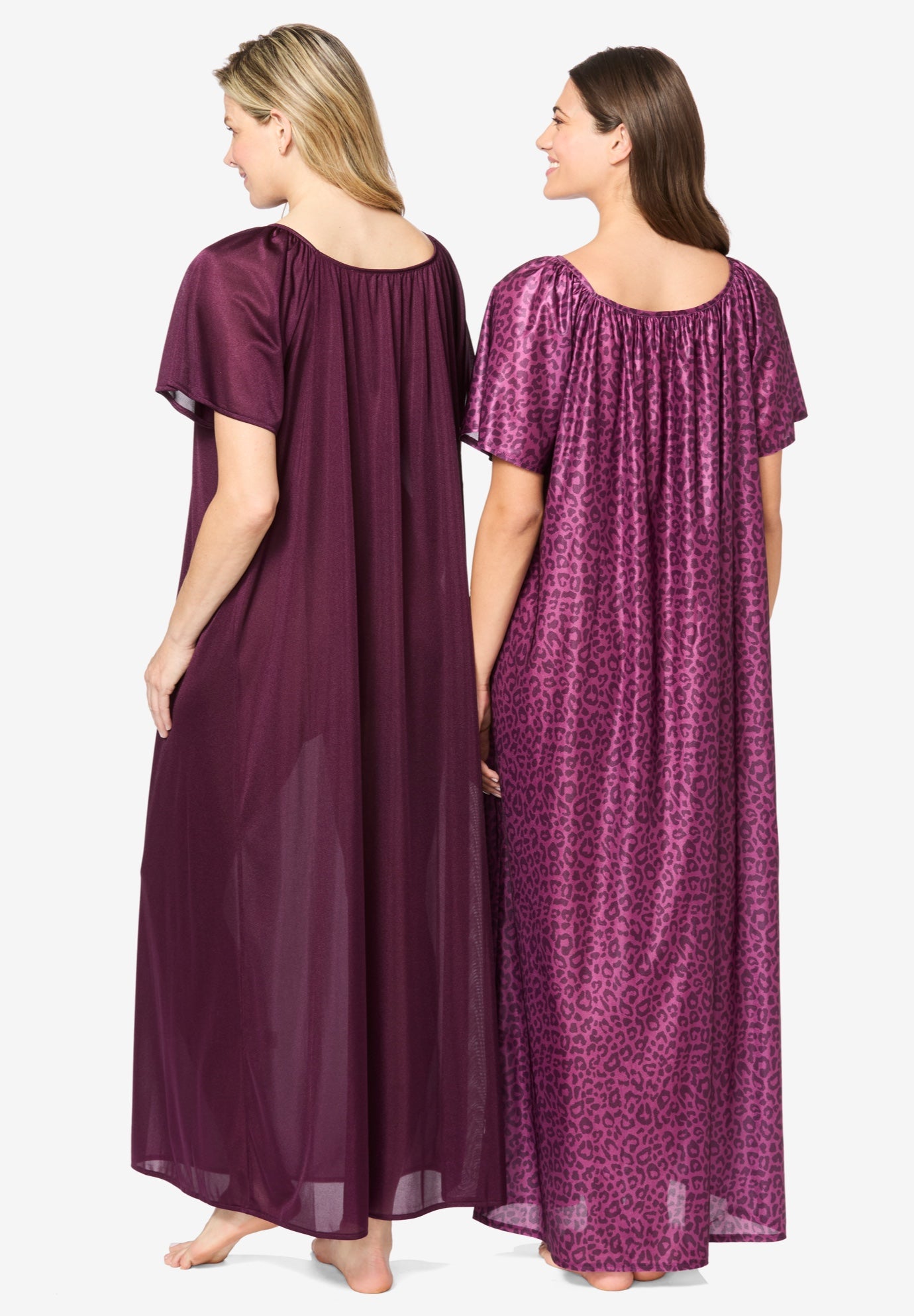 2Pack Long Silky Gown by Only Necessities® Plus Size Nightgowns
