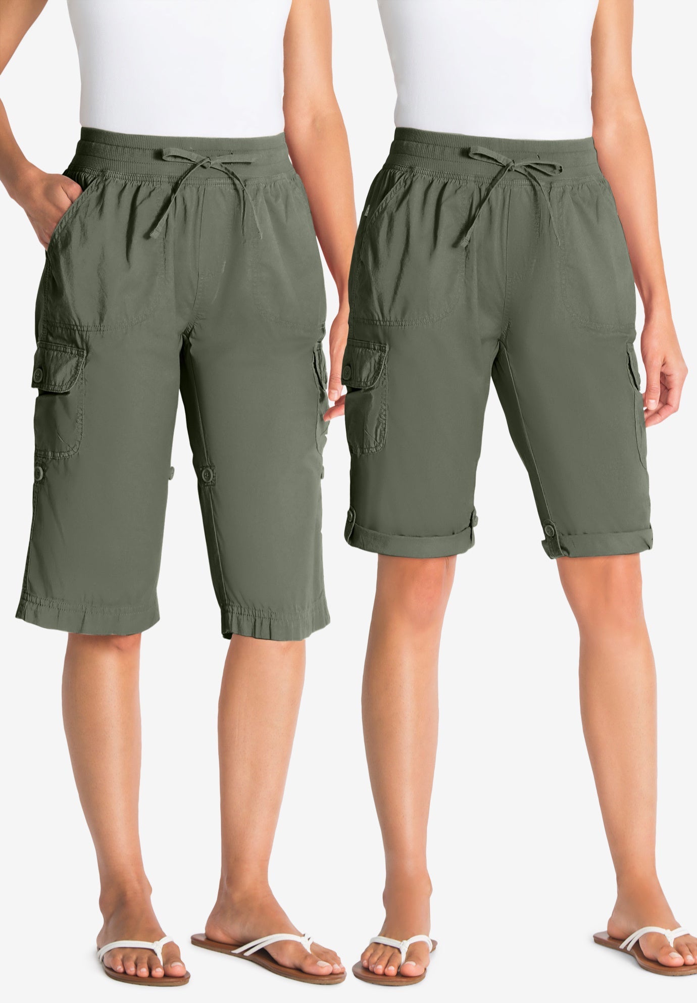 woman within convertible cargo pants