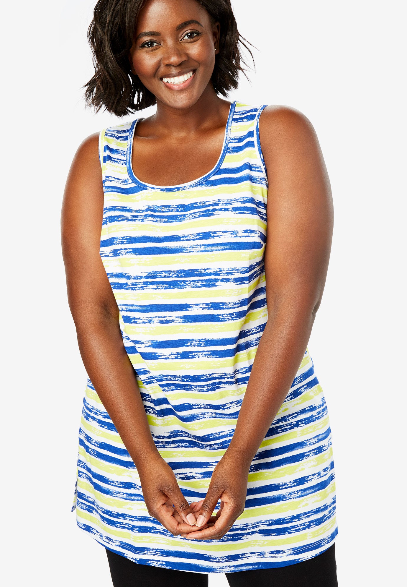 Longer Length Sleeveless Tunic| Plus Size Tops | Woman Within