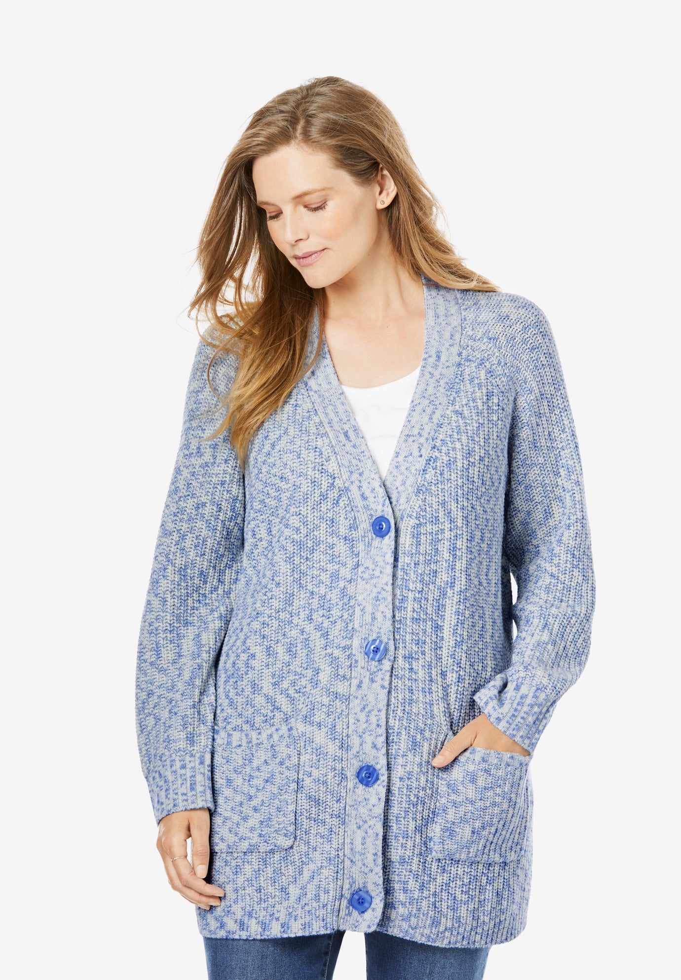 french blue cardigan