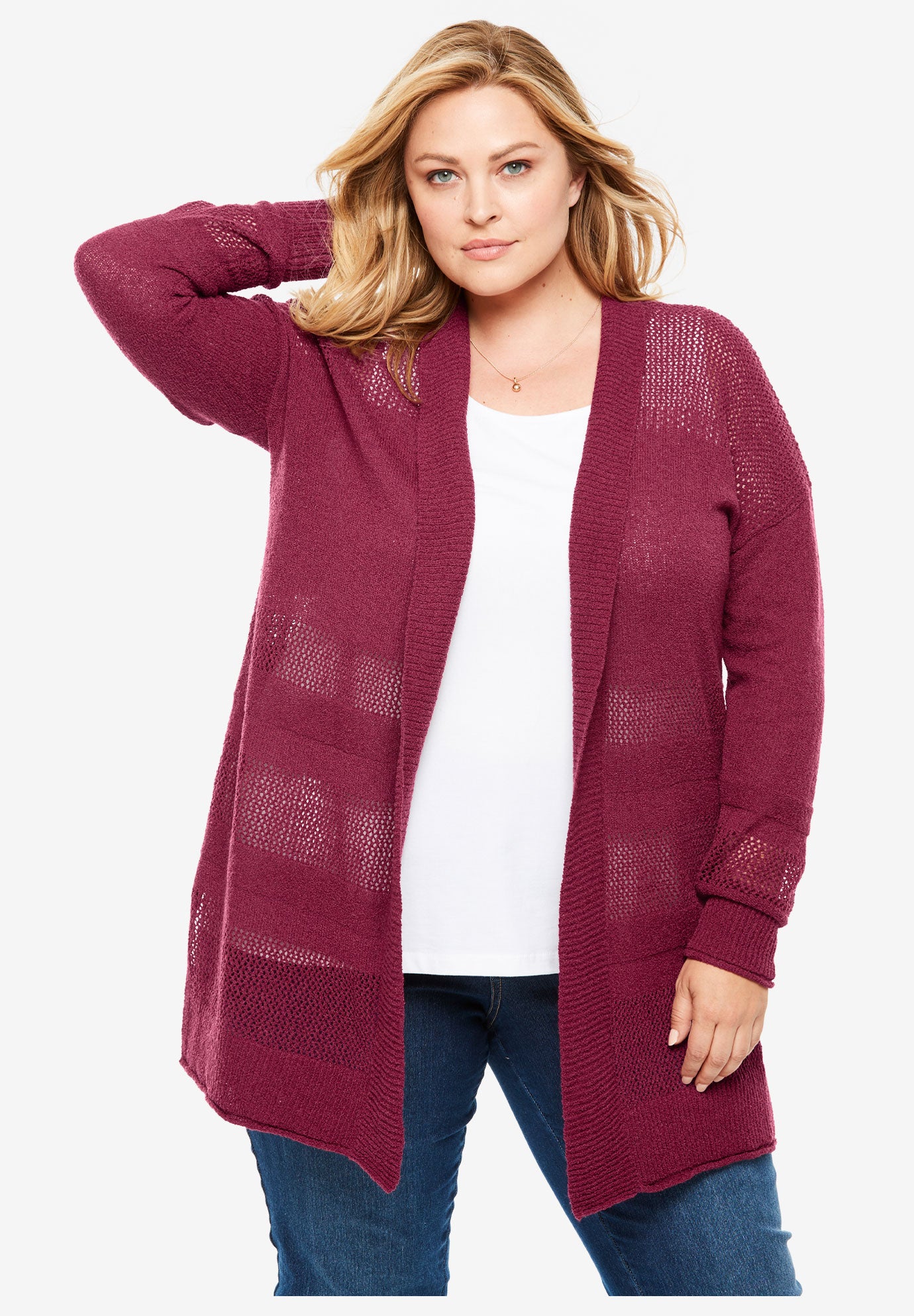 cheril pointelle duster cardigan