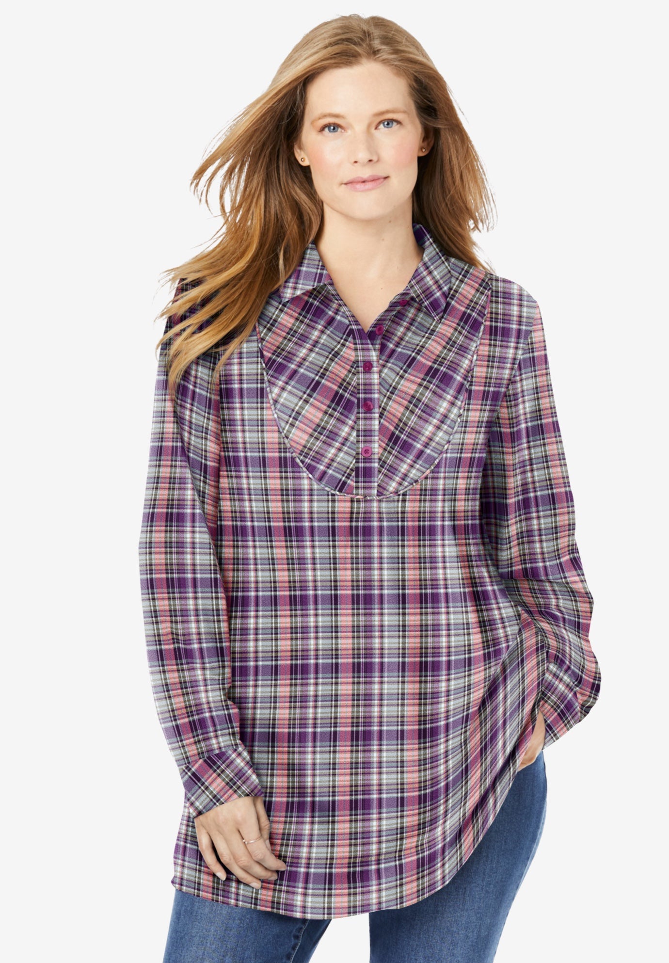 flannel shirt under sweater