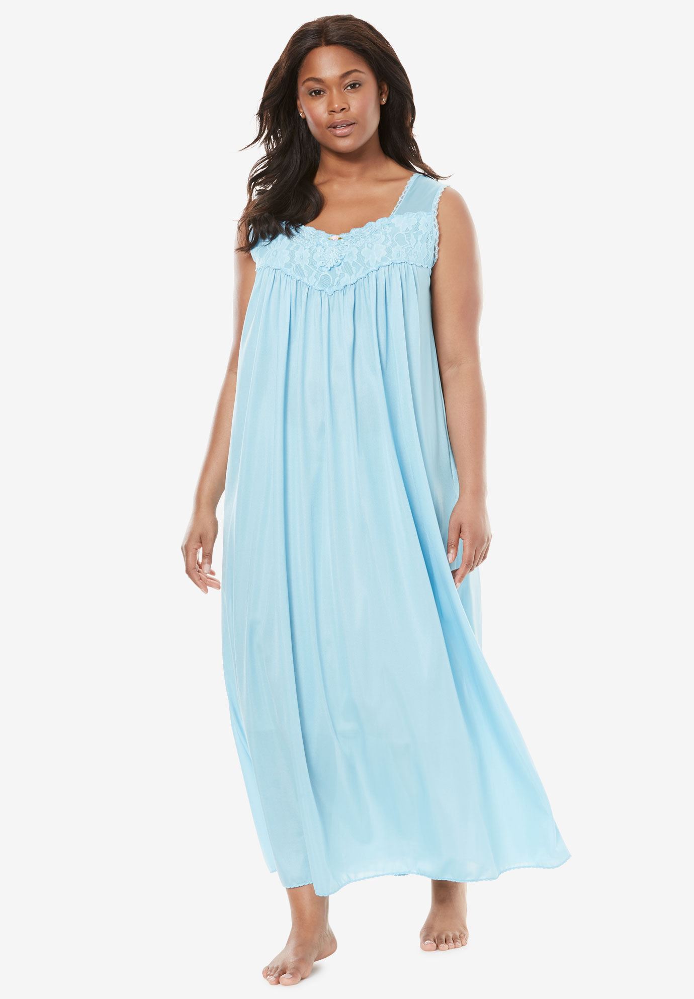 Long Tricot Knit Nightgown by Only Necessities® | Plus Size Nightgowns | Woman Within