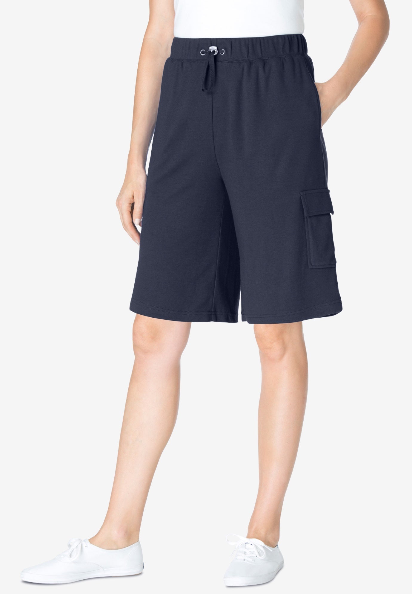 PullOn Knit Cargo Short Woman Within