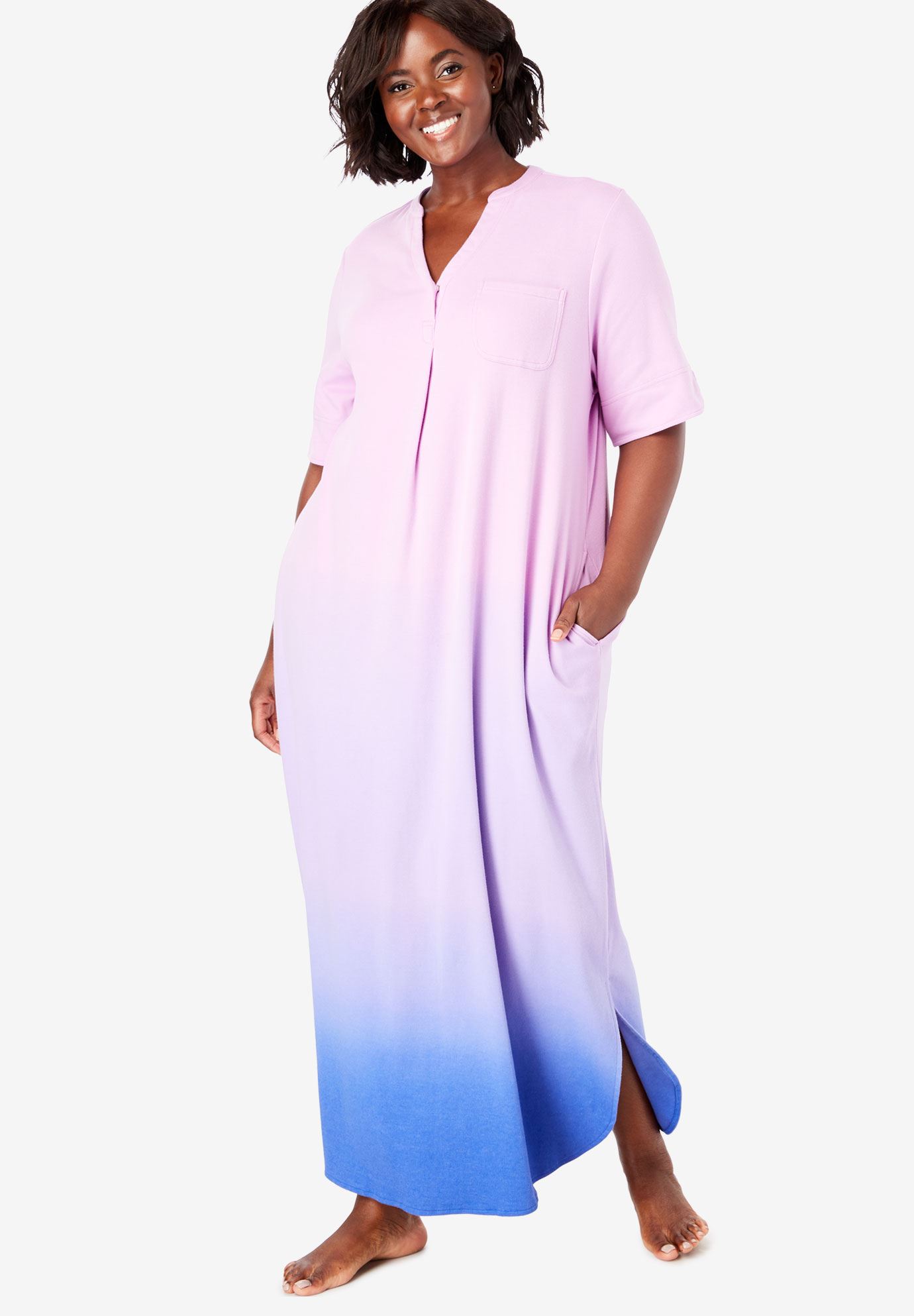 Knit Ombre Lounger by Dreams & Co.® | Plus Size Loungers | Woman Within