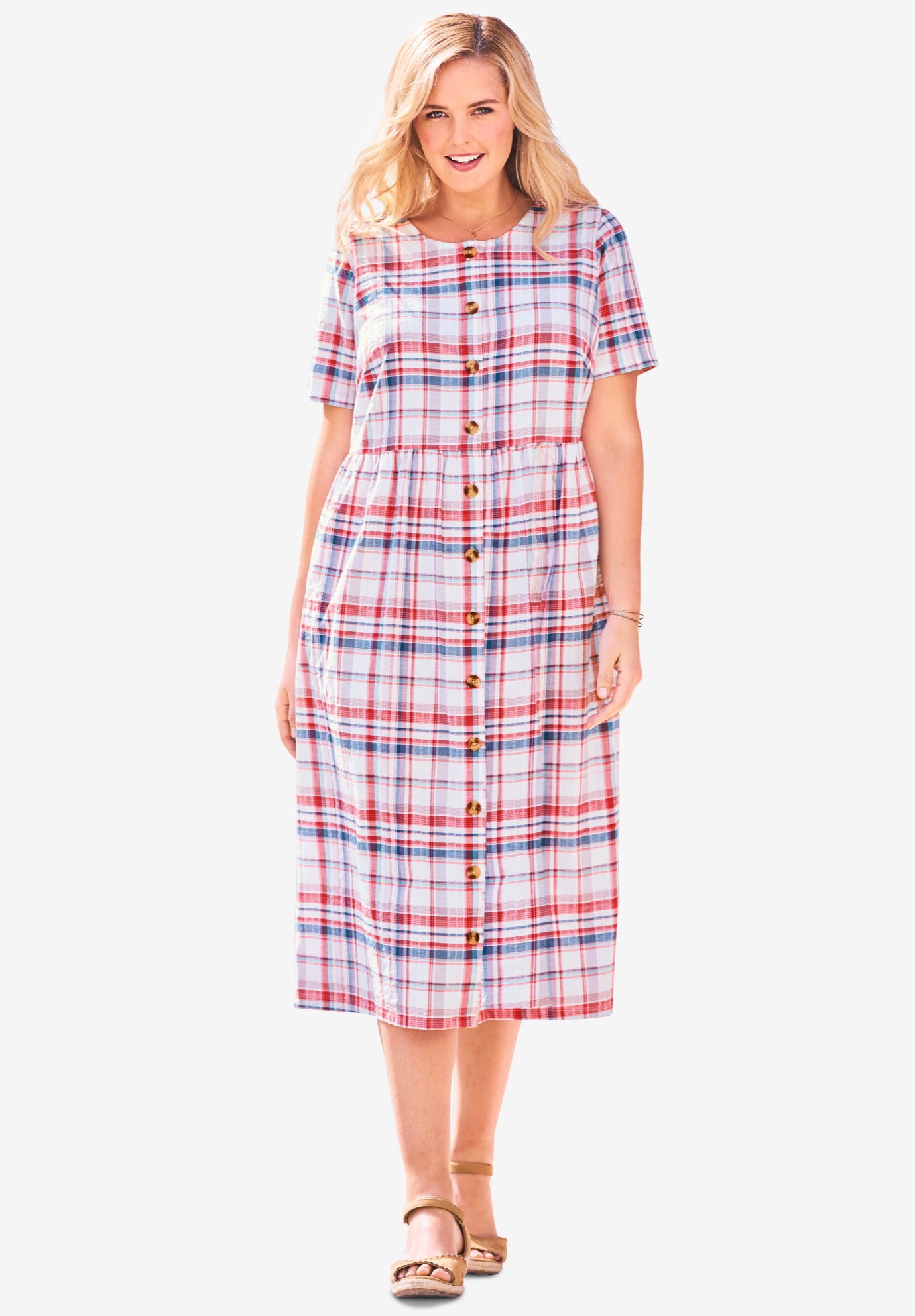 Warehouse seersucker knot front dress discount