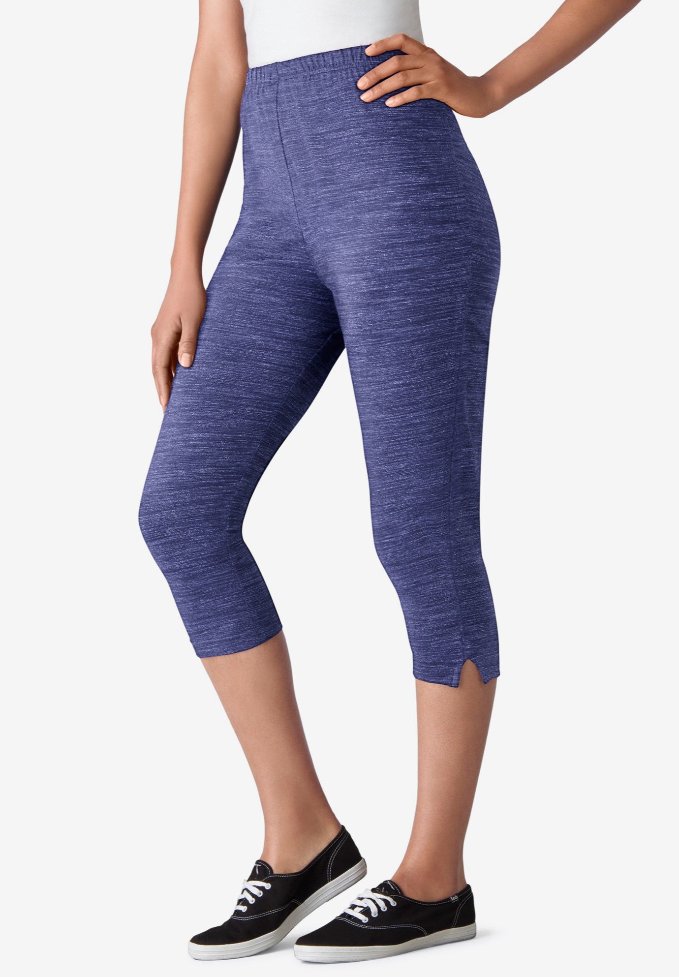 Stretch Cotton Capri Legging Woman Within