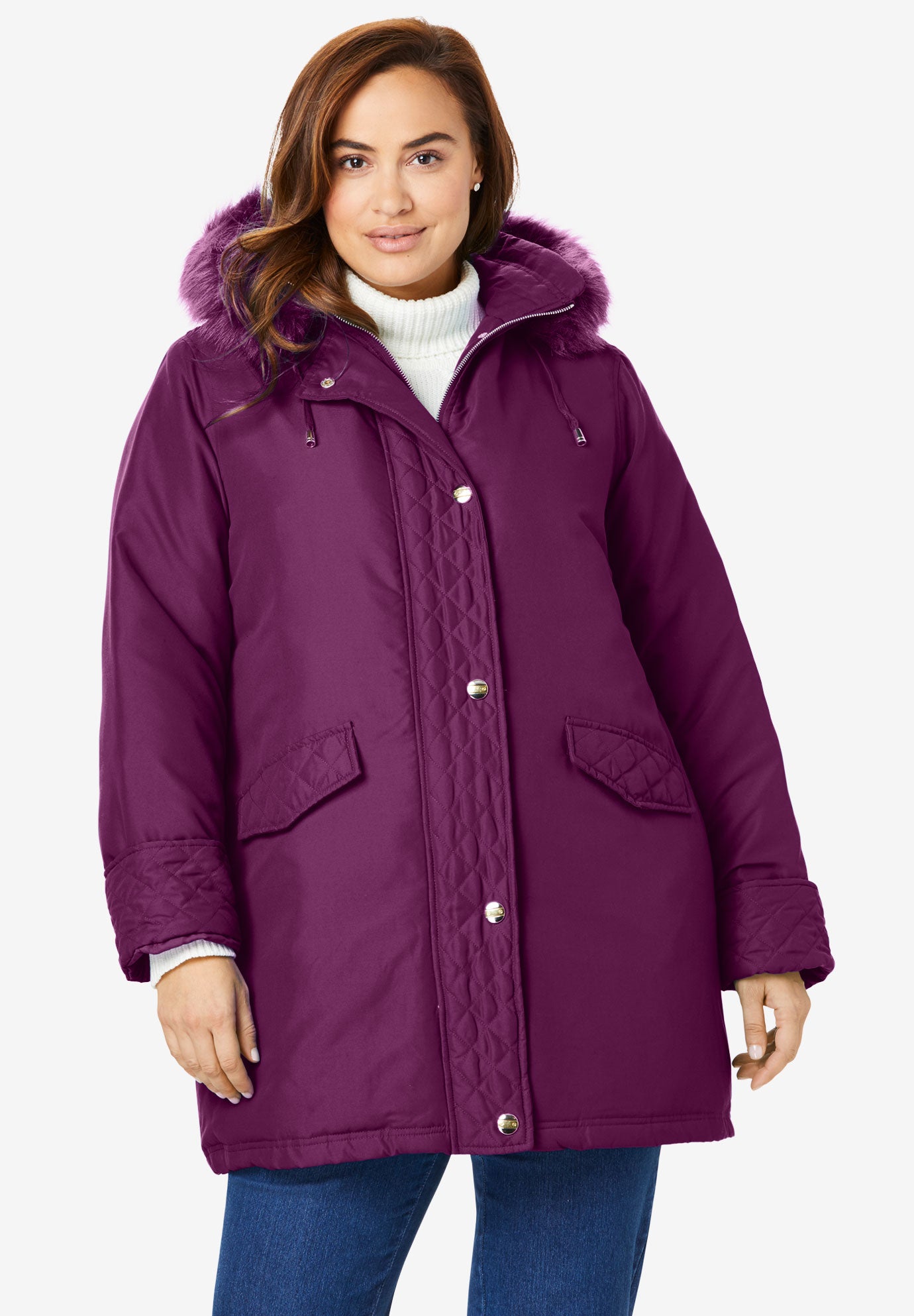 Microfiber Down Parka Plus Sizeouterwear Woman Within