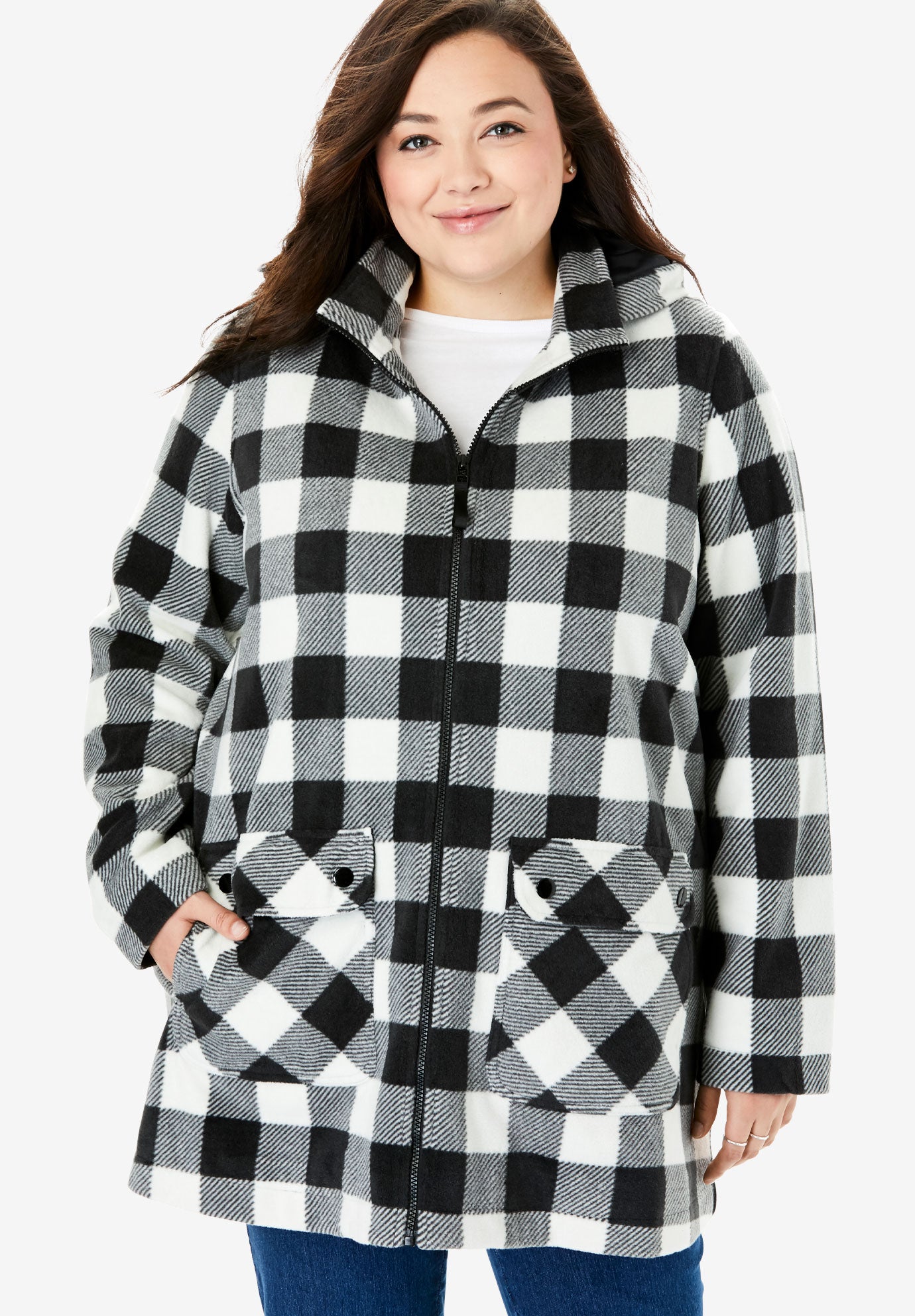 women's plus size fleece coats