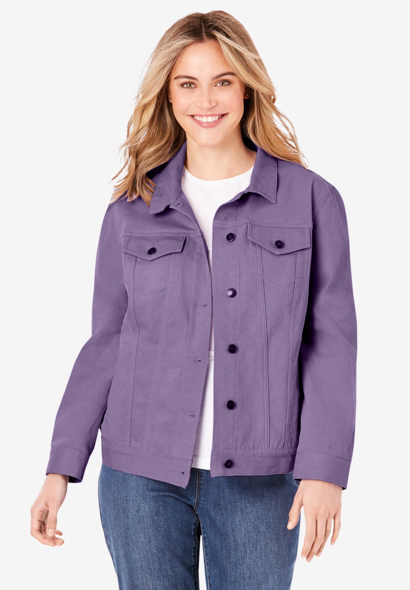 Stretch Denim Jacket Woman Within