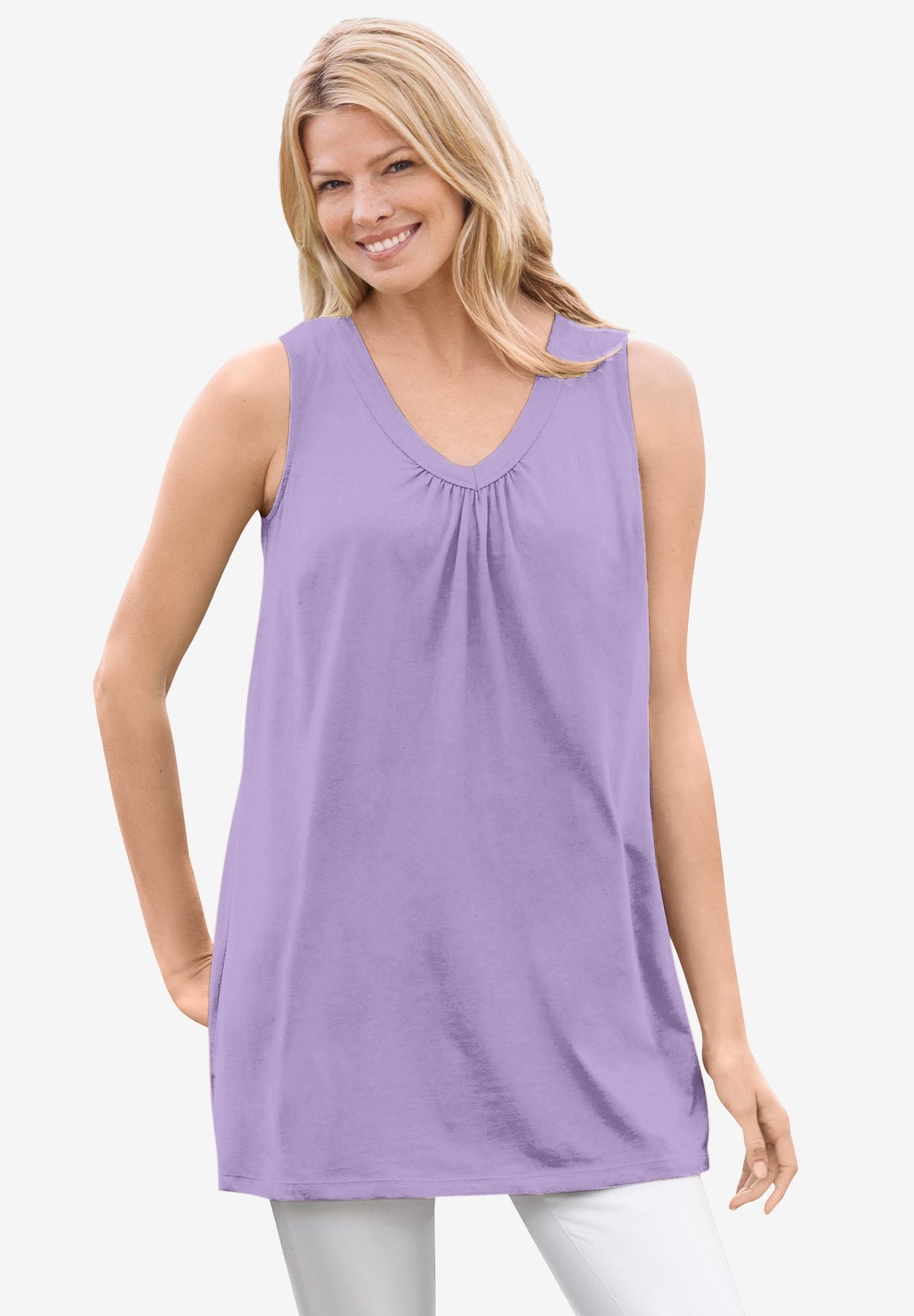 Tunic Dress with V-Neck main image 1