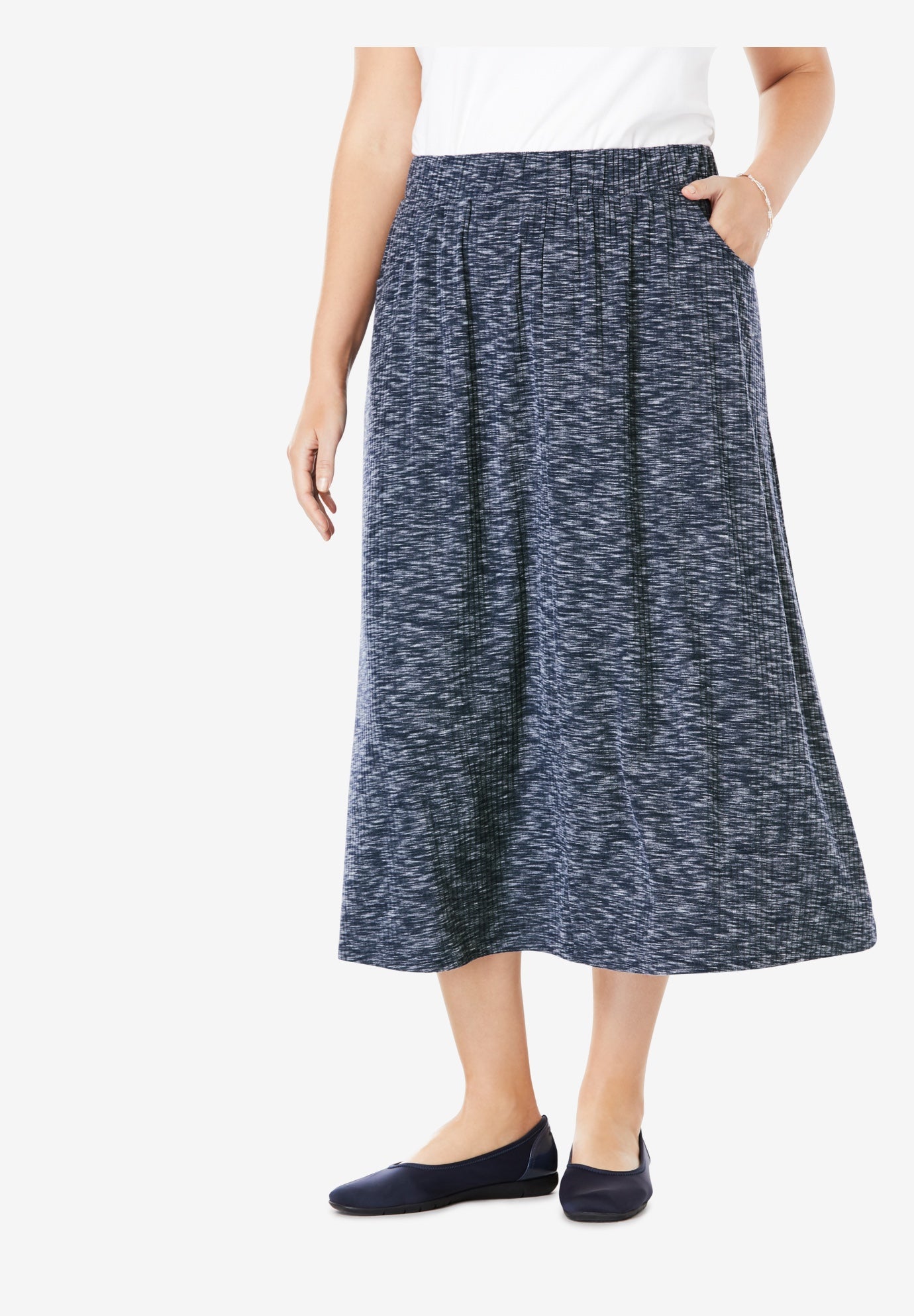 RibKnit ElasticWaist Maxi Skirt Woman Within
