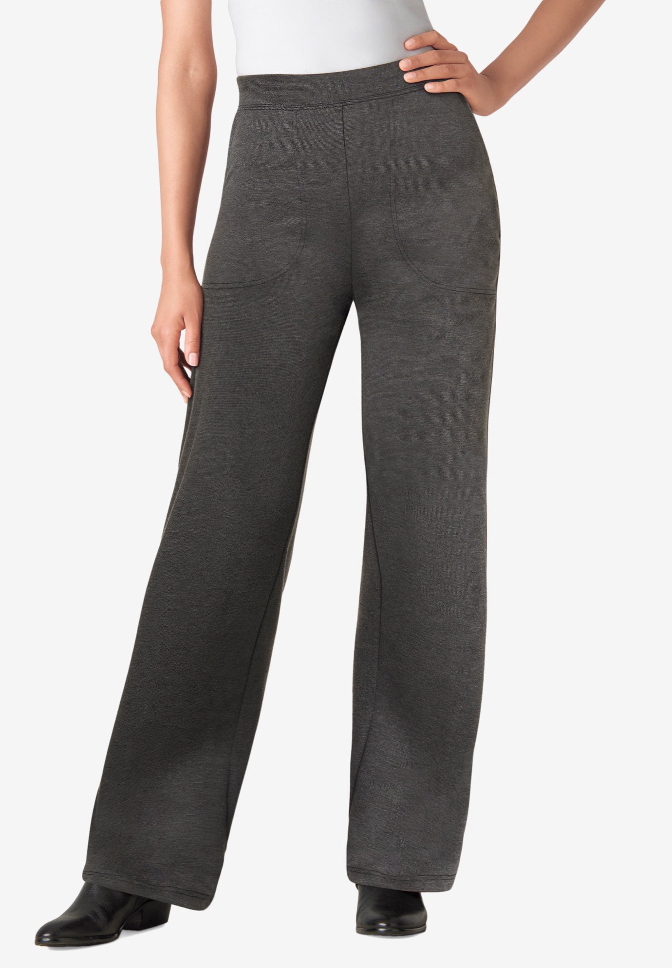 Wide Leg Ponte Knit Pant | Woman Within