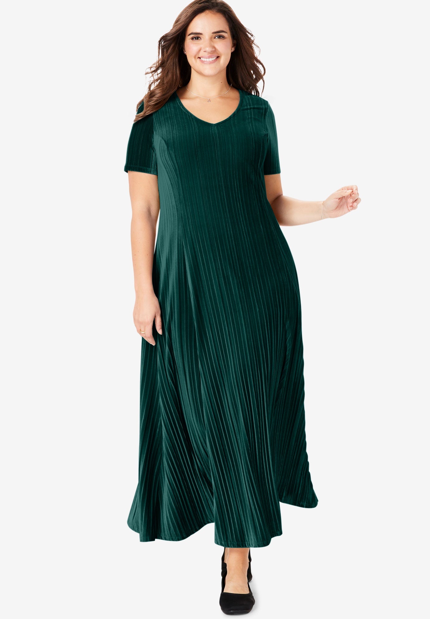 velour green dress