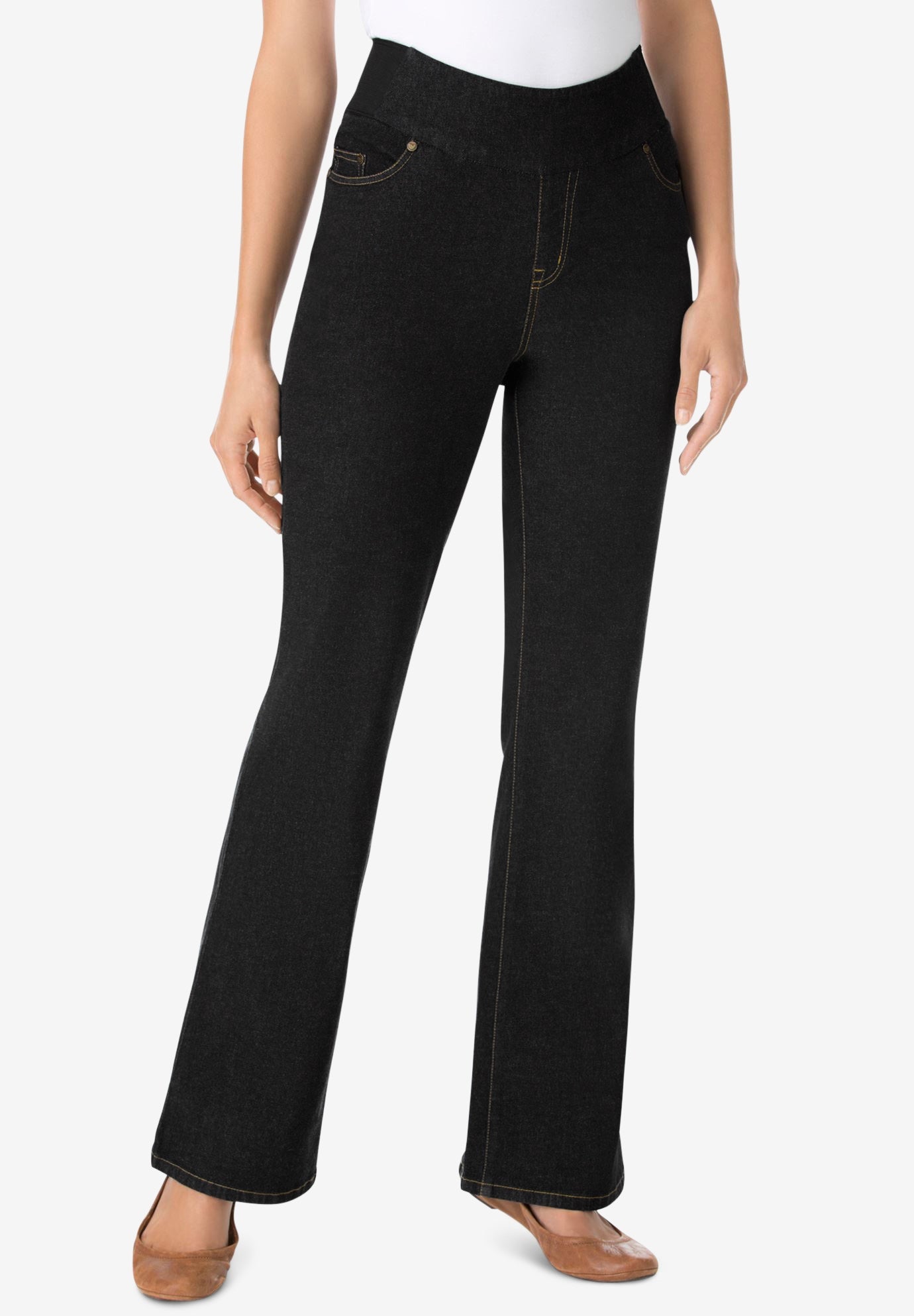 woman within bootcut jeans