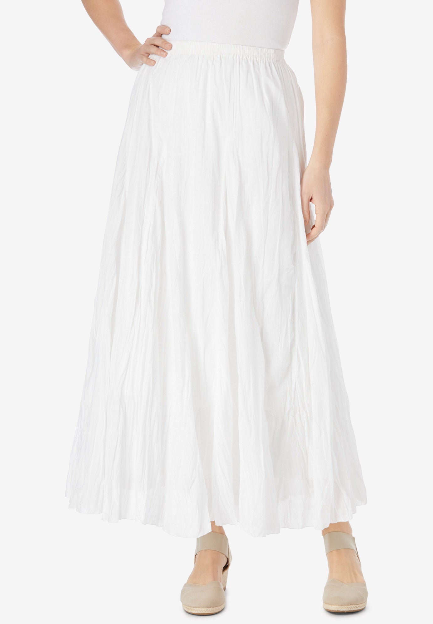 PullOn Elastic Waist Printed Skirt Woman Within