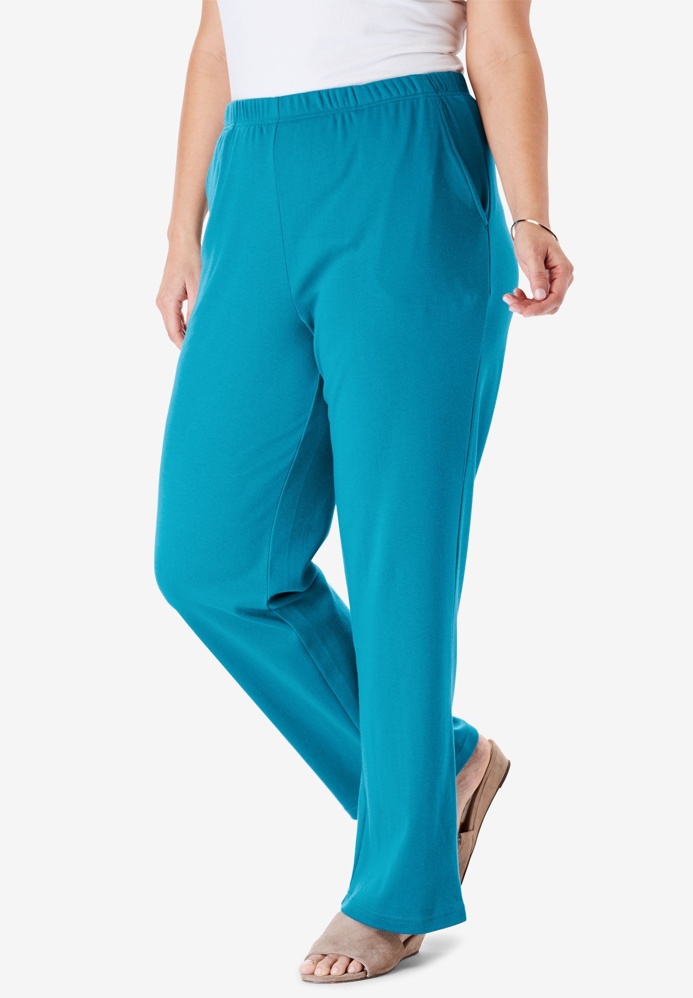 woman within wide leg pants