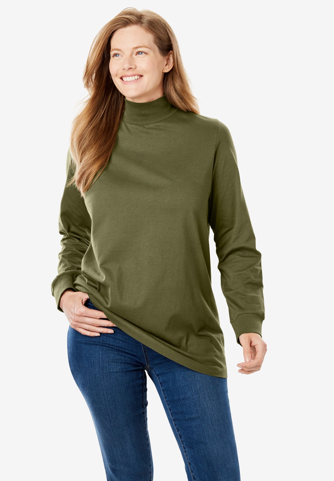 Download Perfect Long Sleeve Mock Turtleneck | Plus Size Tops ...