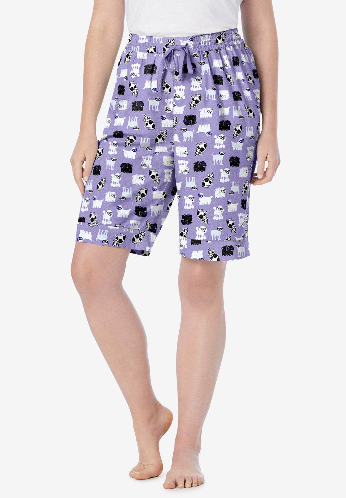 Cotton poplin pajama shorts clearance