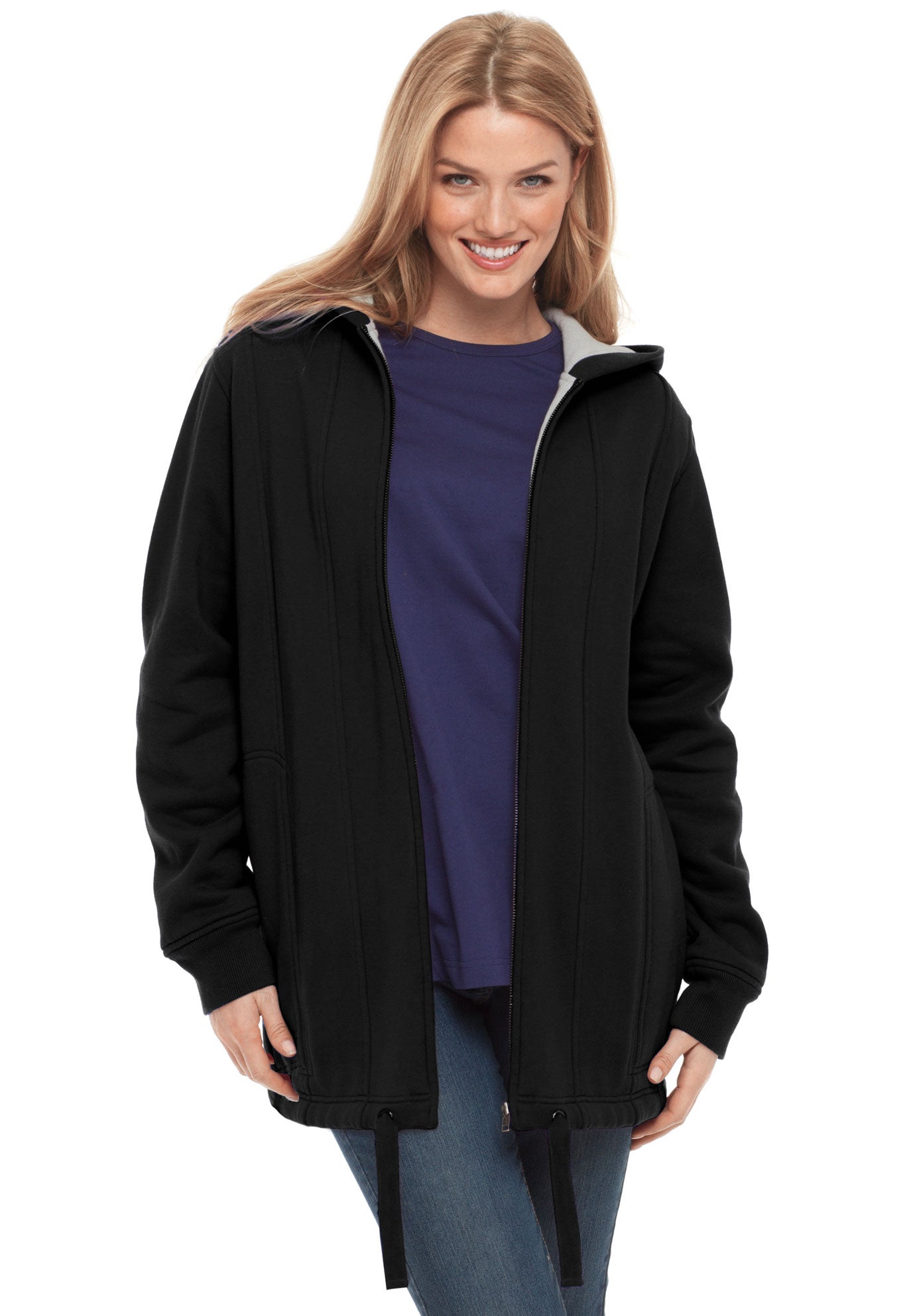 drawstring hem hooded fleece jacket plus size fleece drawstring hem hooded fleece jacket plus size fleece