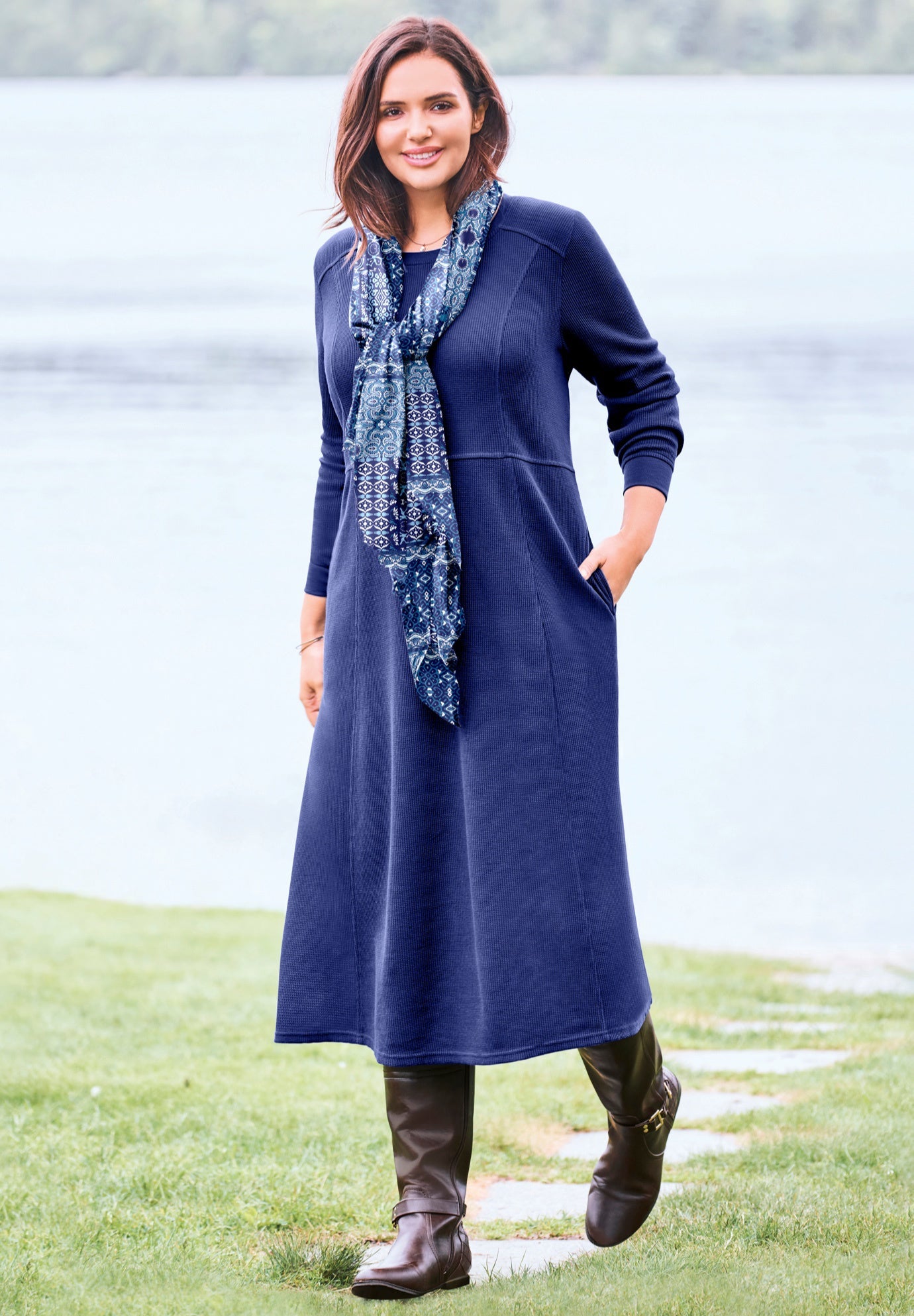 Thermal Knit ALine Dress Woman Within