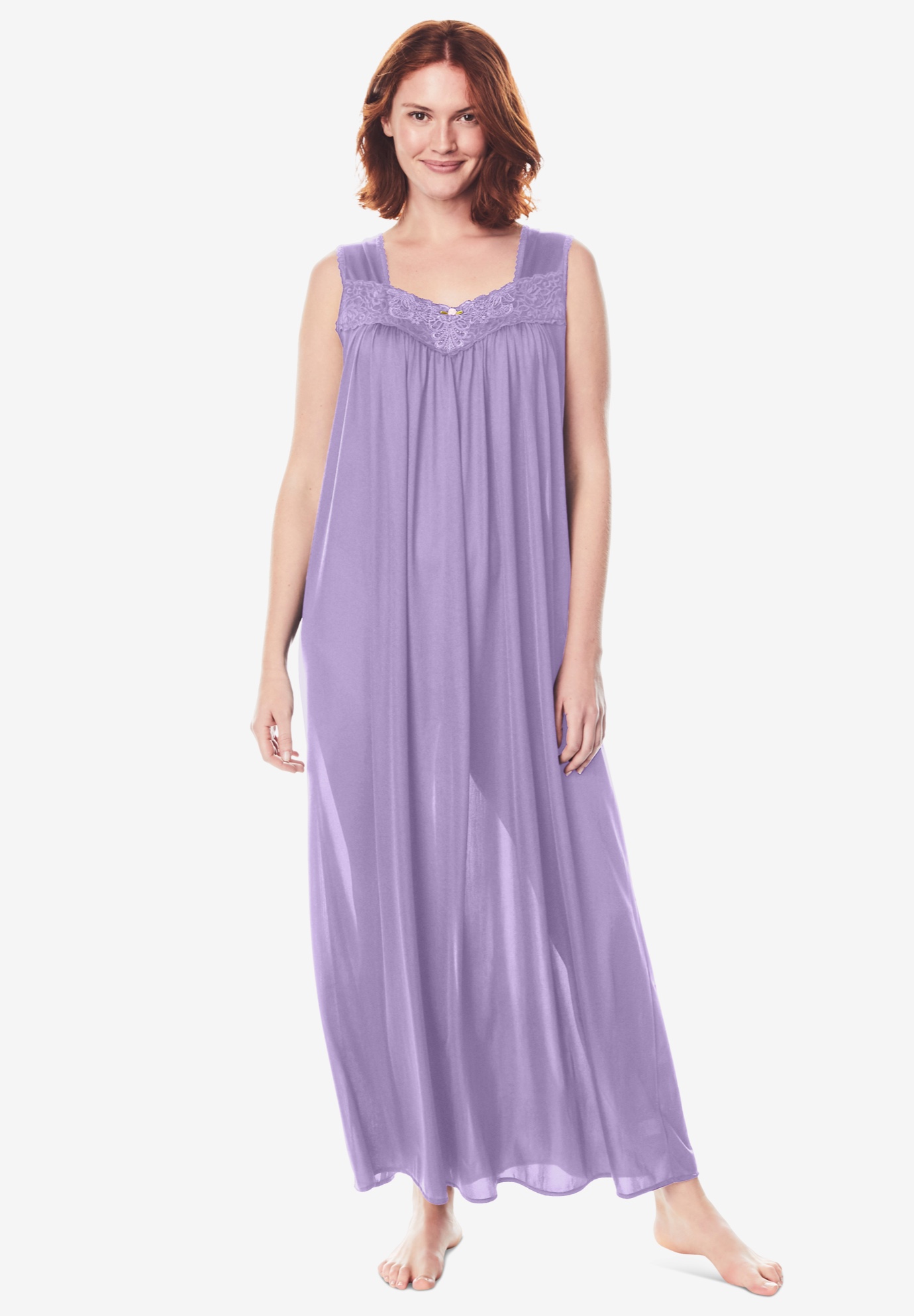 Long Tricot Knit Nightgown | Woman Within