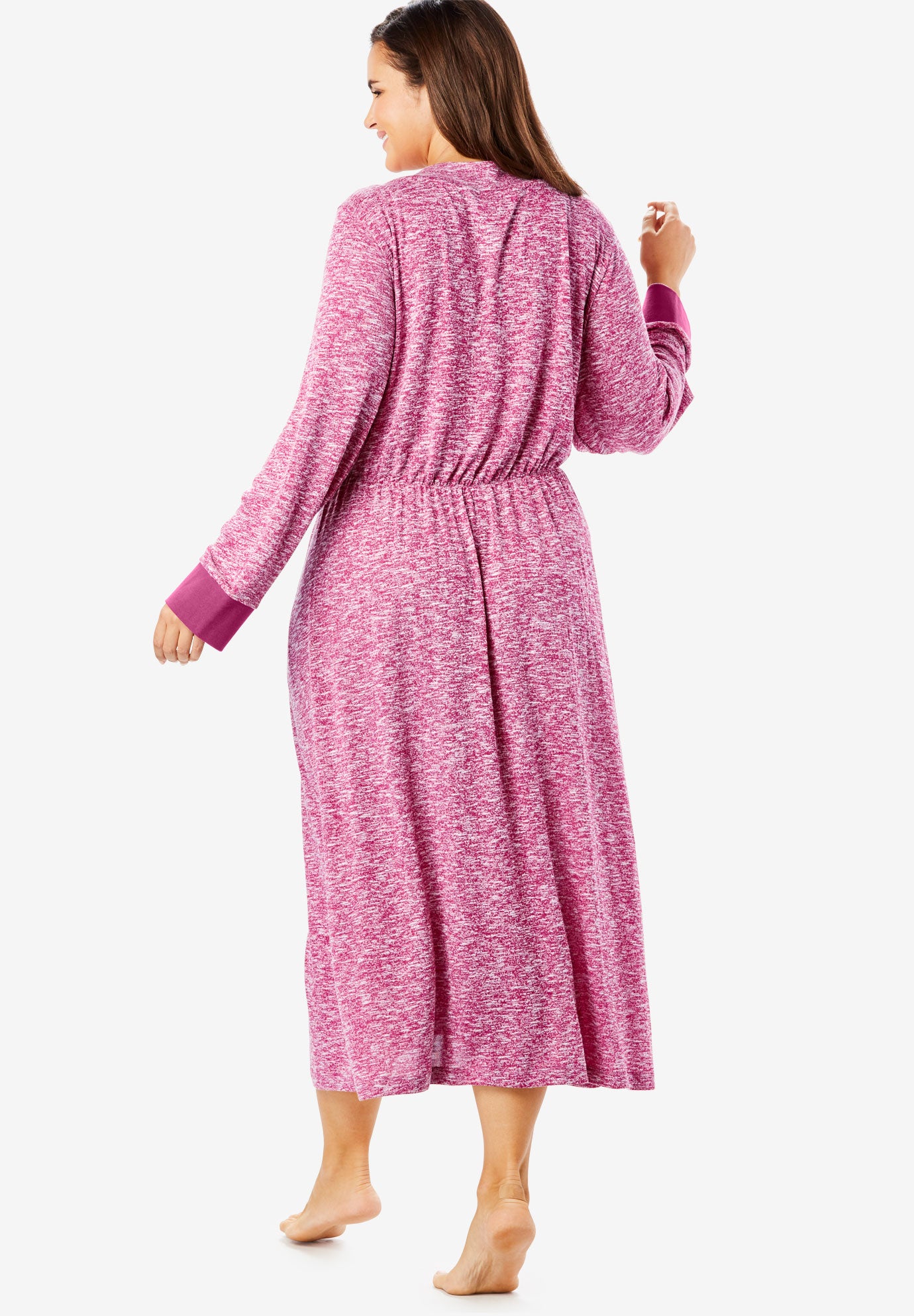 Marled Long Duster Robe by Dreams & Co.® Plus Size Robes Woman Within