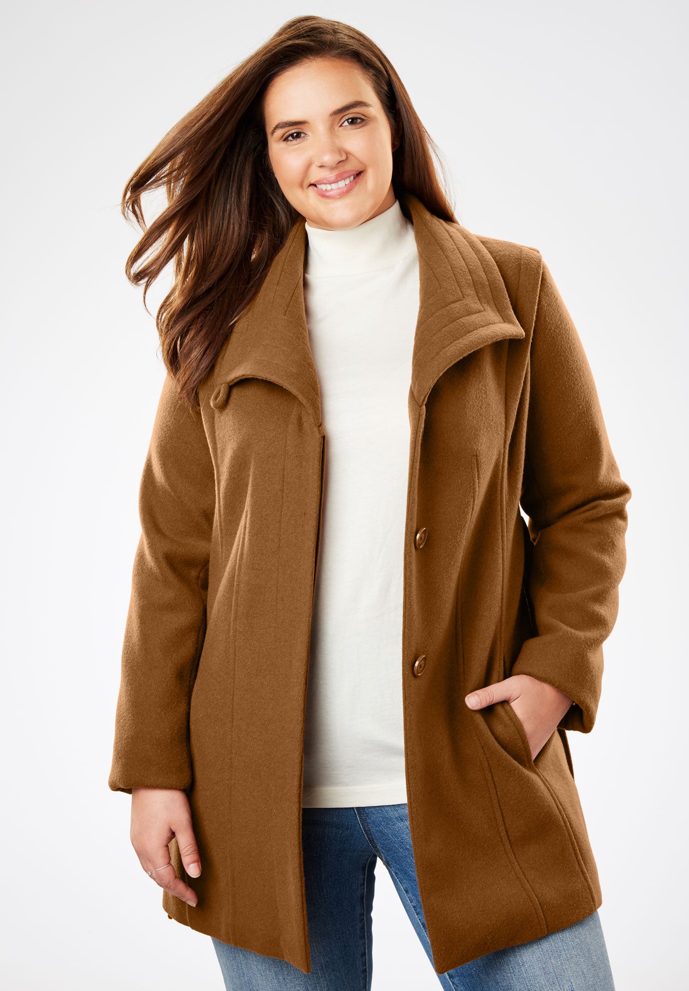 WoolBlend Wrap Coat Woman Within