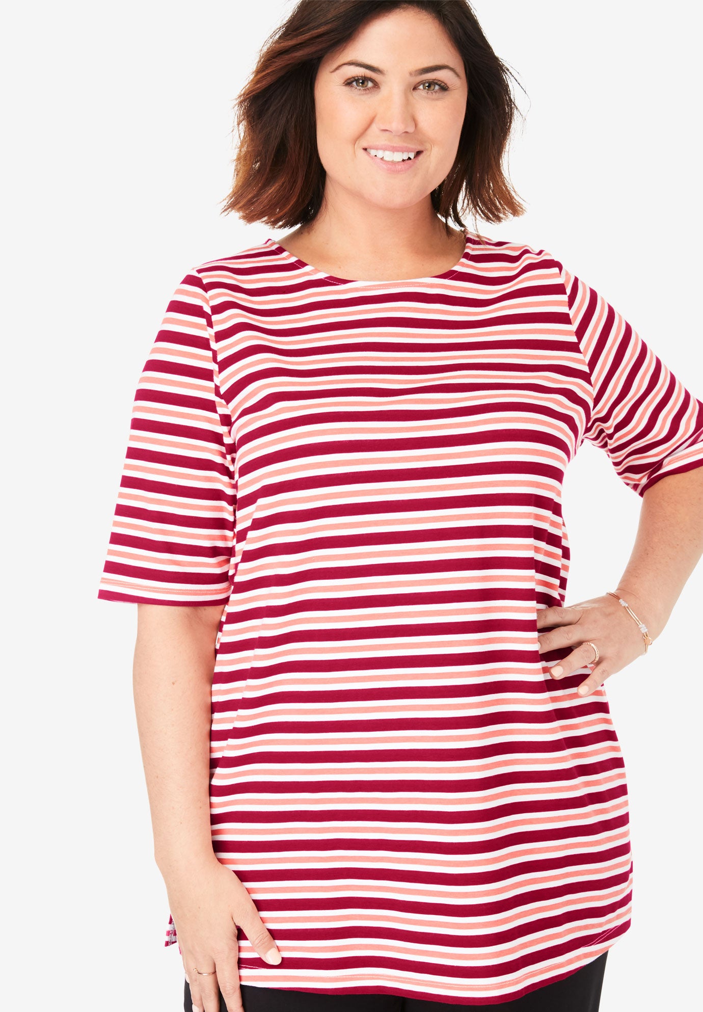 Everywear Essentials™ ElbowSleeve Tee Woman Within